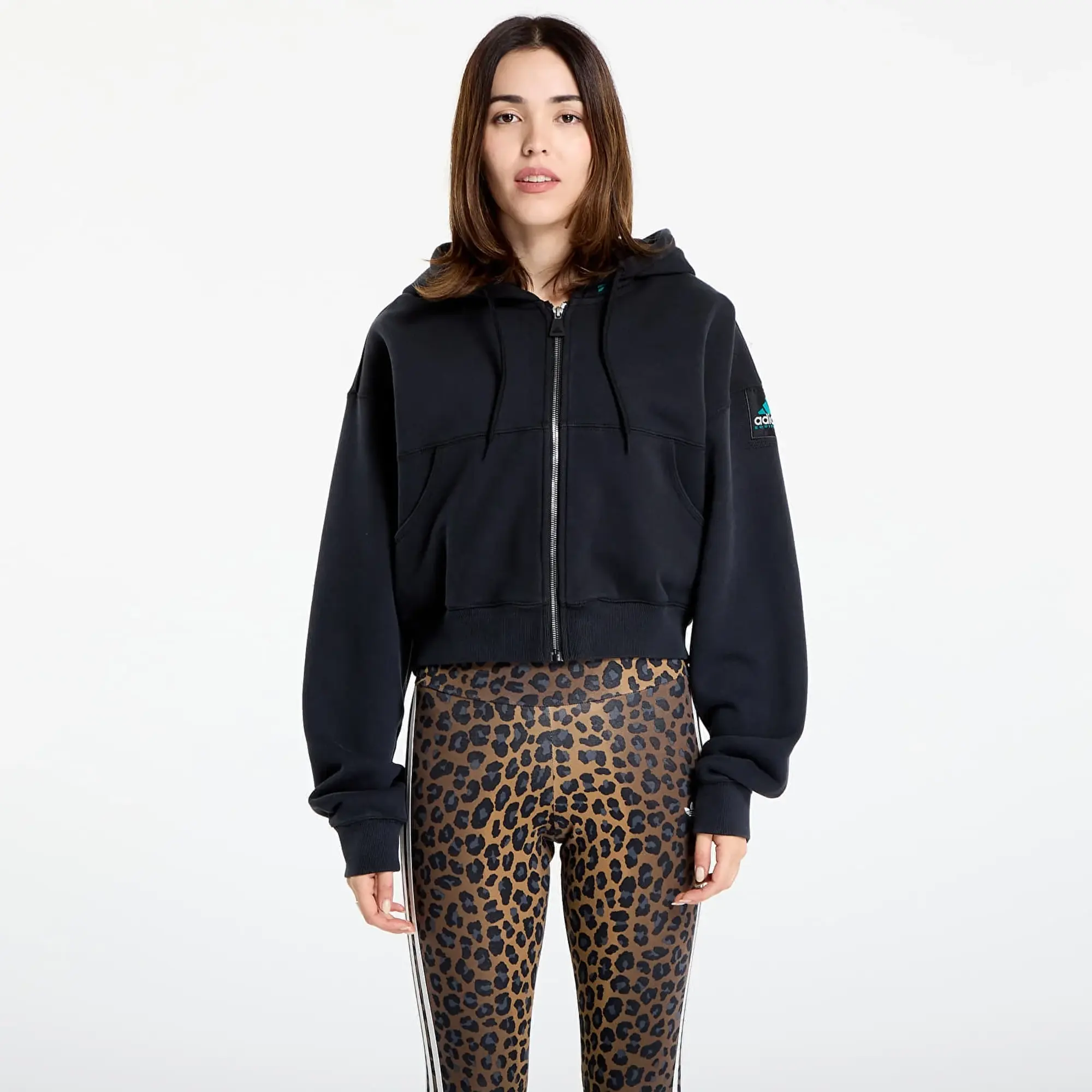 Sweatshirt Adidas Eqt Cropped Hoodie Black Xs