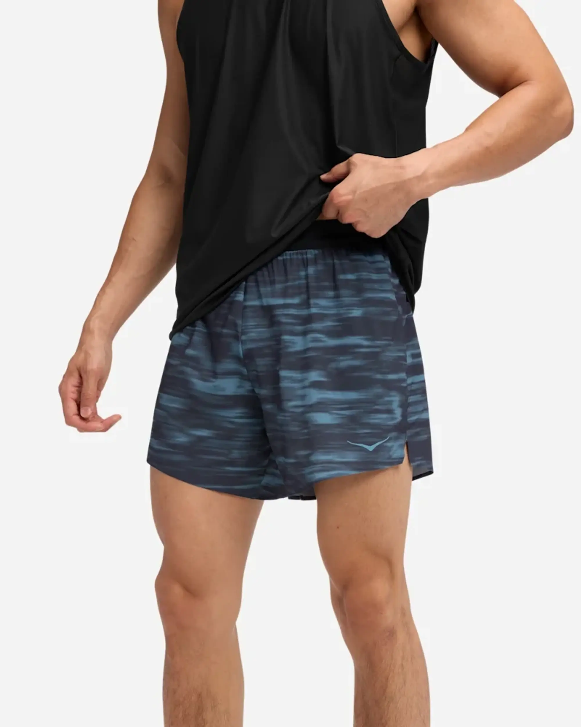 Hoka Men's Glide 5'' Short W/ Brief In Blue Blurr