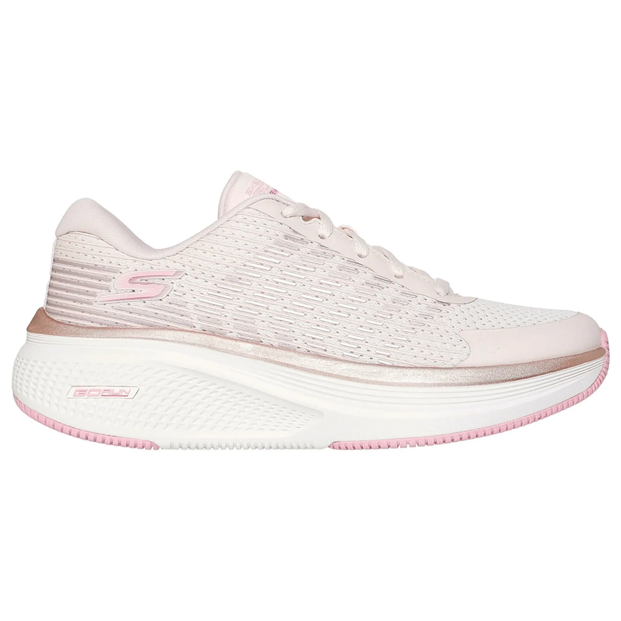 Skechers Women's GO RUN Elevate 2.0 - Badric Sneaker in Natural/Pink | Textile/Synthetic