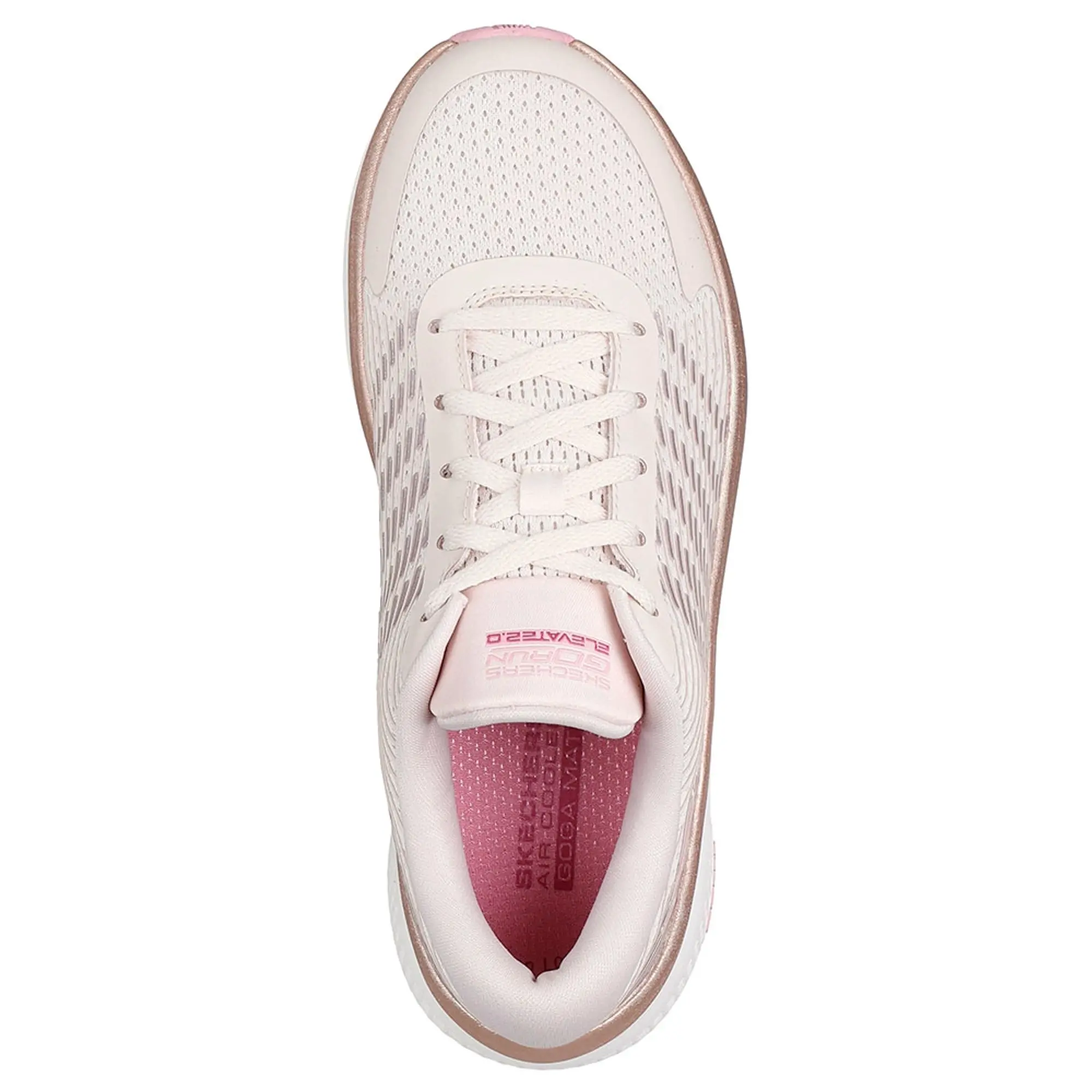 Skechers Women's GO RUN Elevate 2.0 - Badric Sneaker in Natural/Pink | Textile/Synthetic