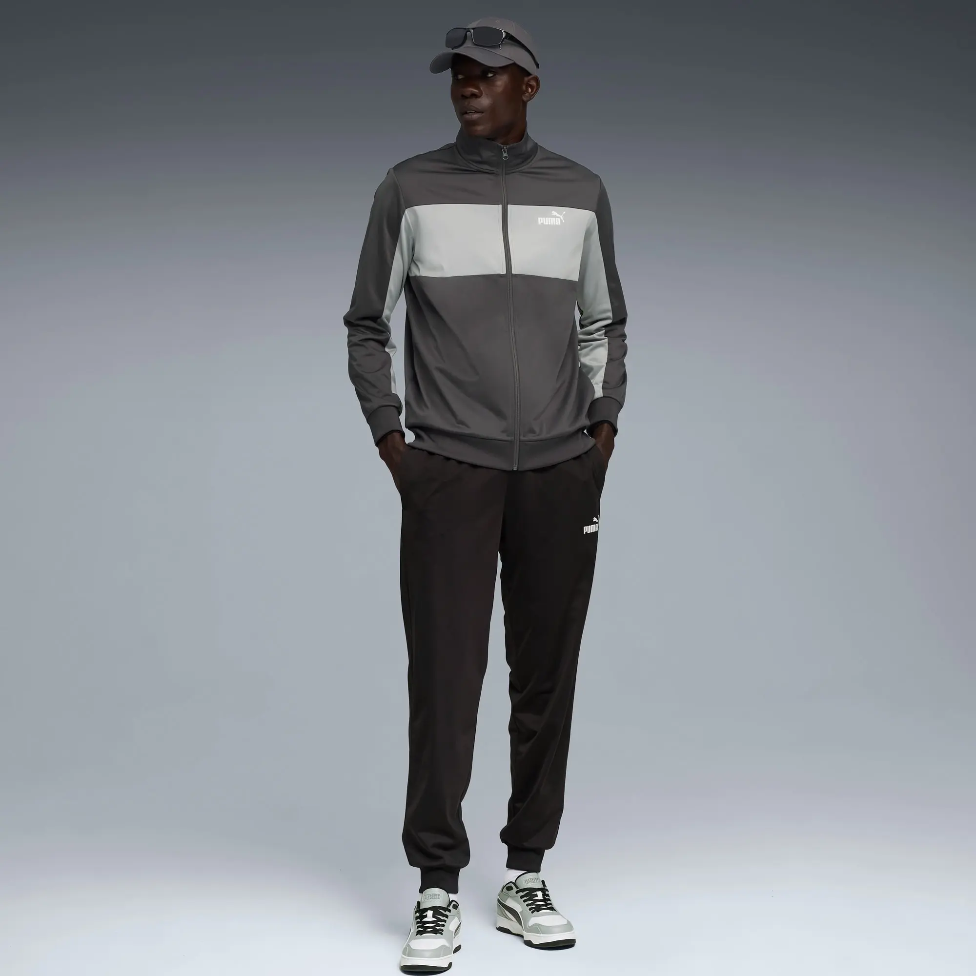 PUMA Poly Colourblock Suit Men, Dusky Grey, size Large