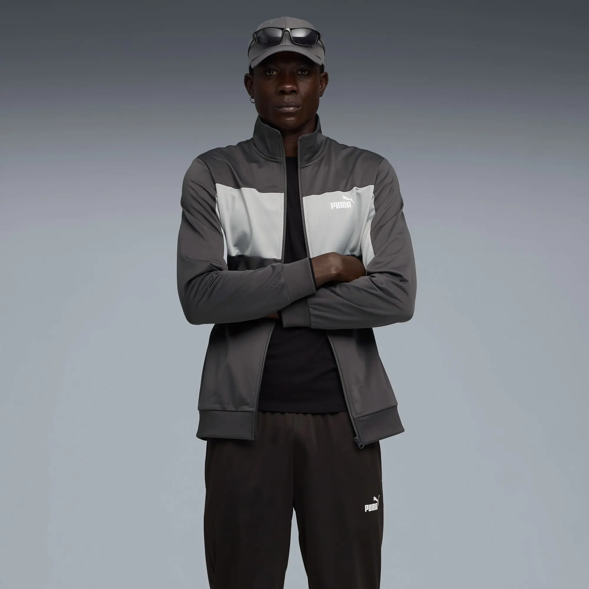 PUMA Poly Colourblock Suit Men, Dusky Grey, size Large