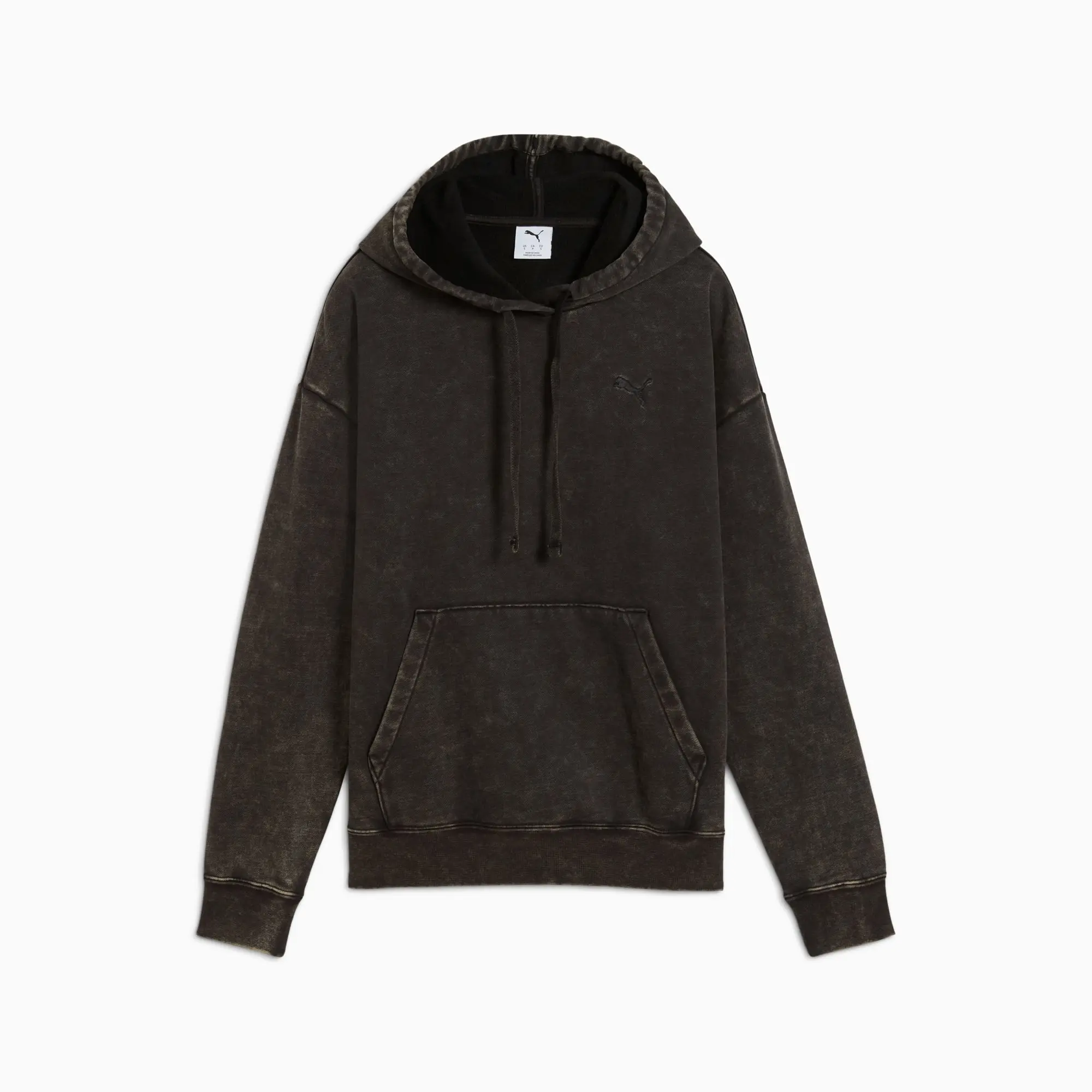 PUMA Essentials Elevated Relaxed Wash Hoodie Women, Black, size 3XL