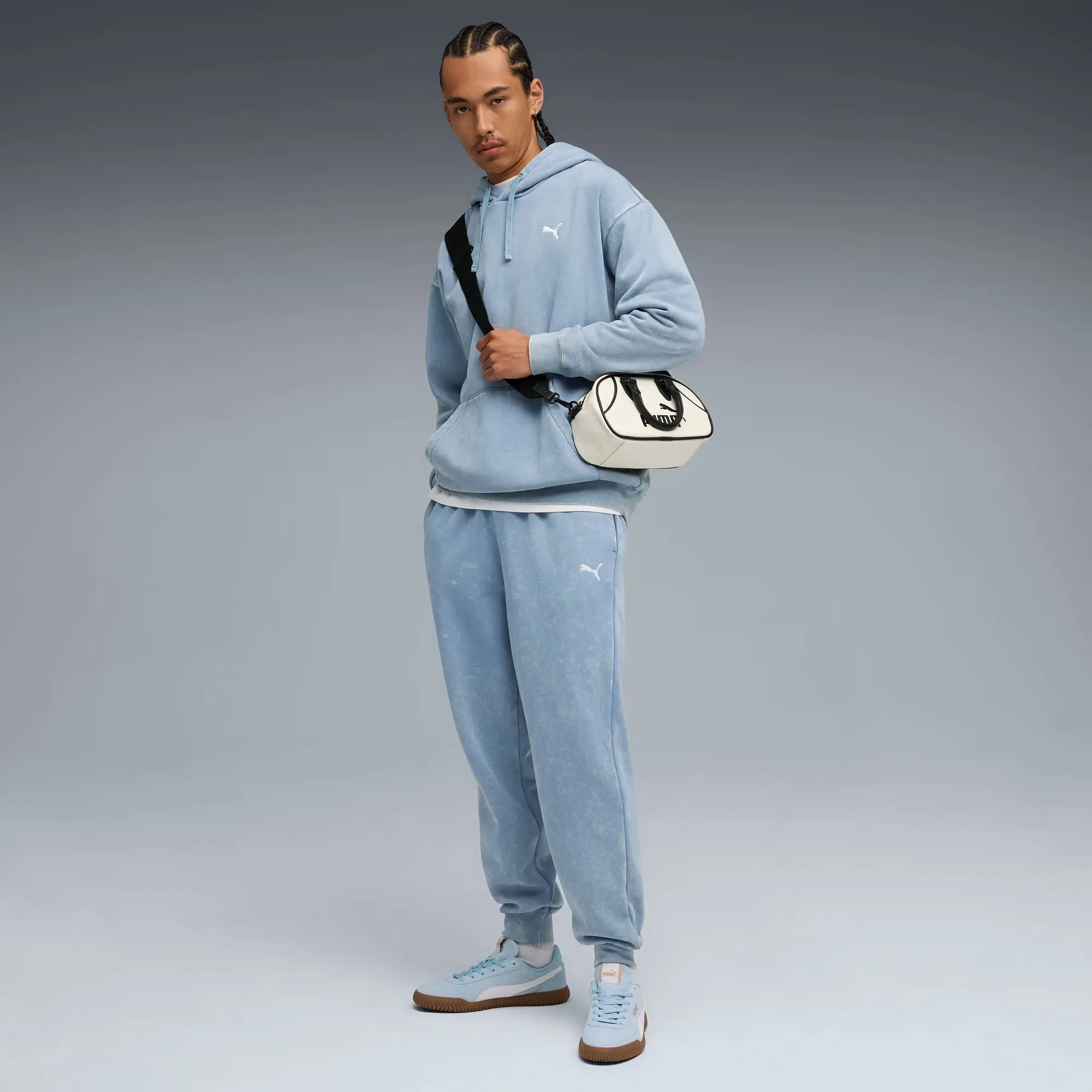 PUMA Essentials Elevated Relaxed Wash Sweatpants Men, Cool Blue, size Large