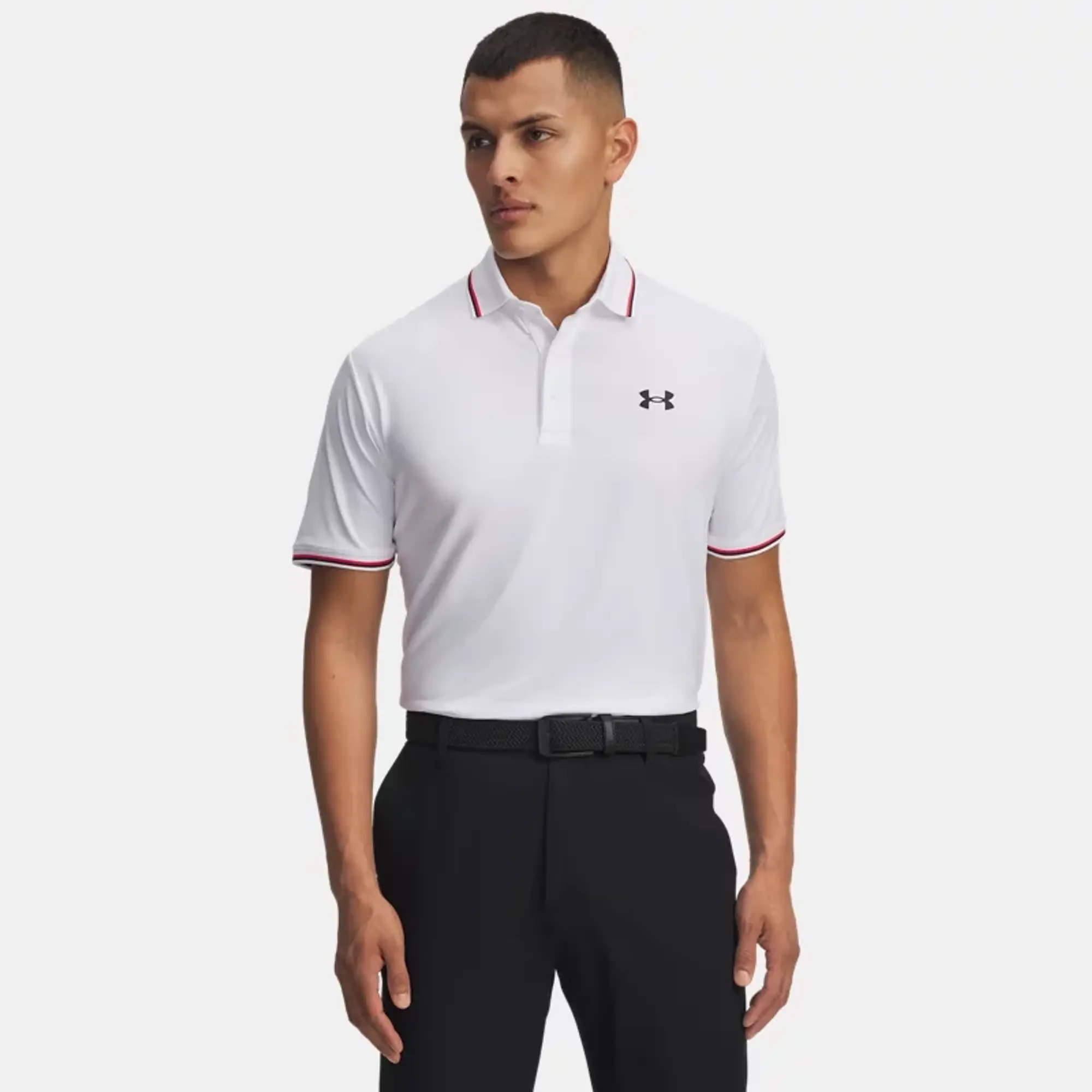 Under Armour  Playoff 3.0 Rib Men's Polo White / Racer Red / Black L