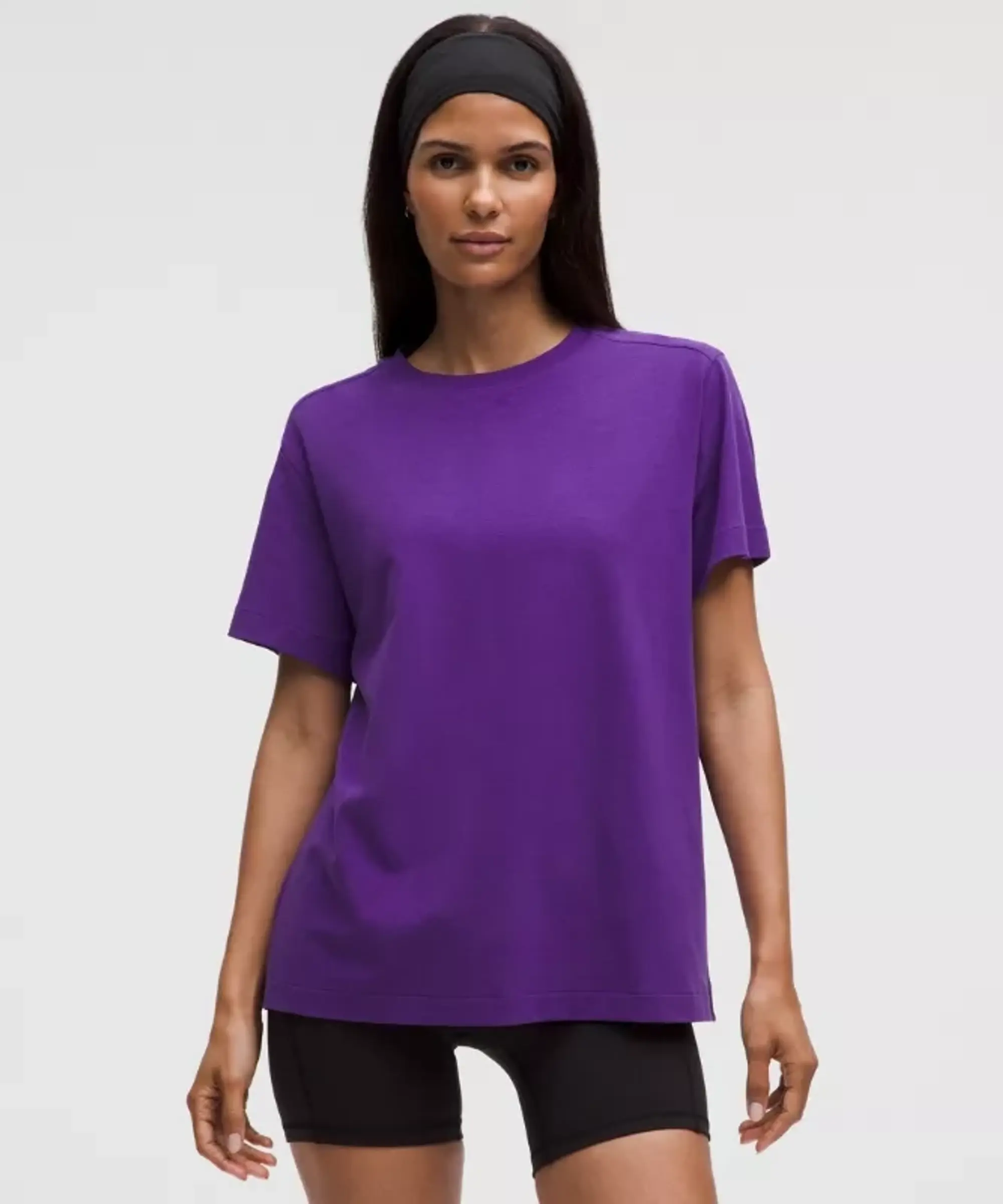 lululemon – Women's All Yours Organic Crewneck T-Shirt – Color Purple – Size L