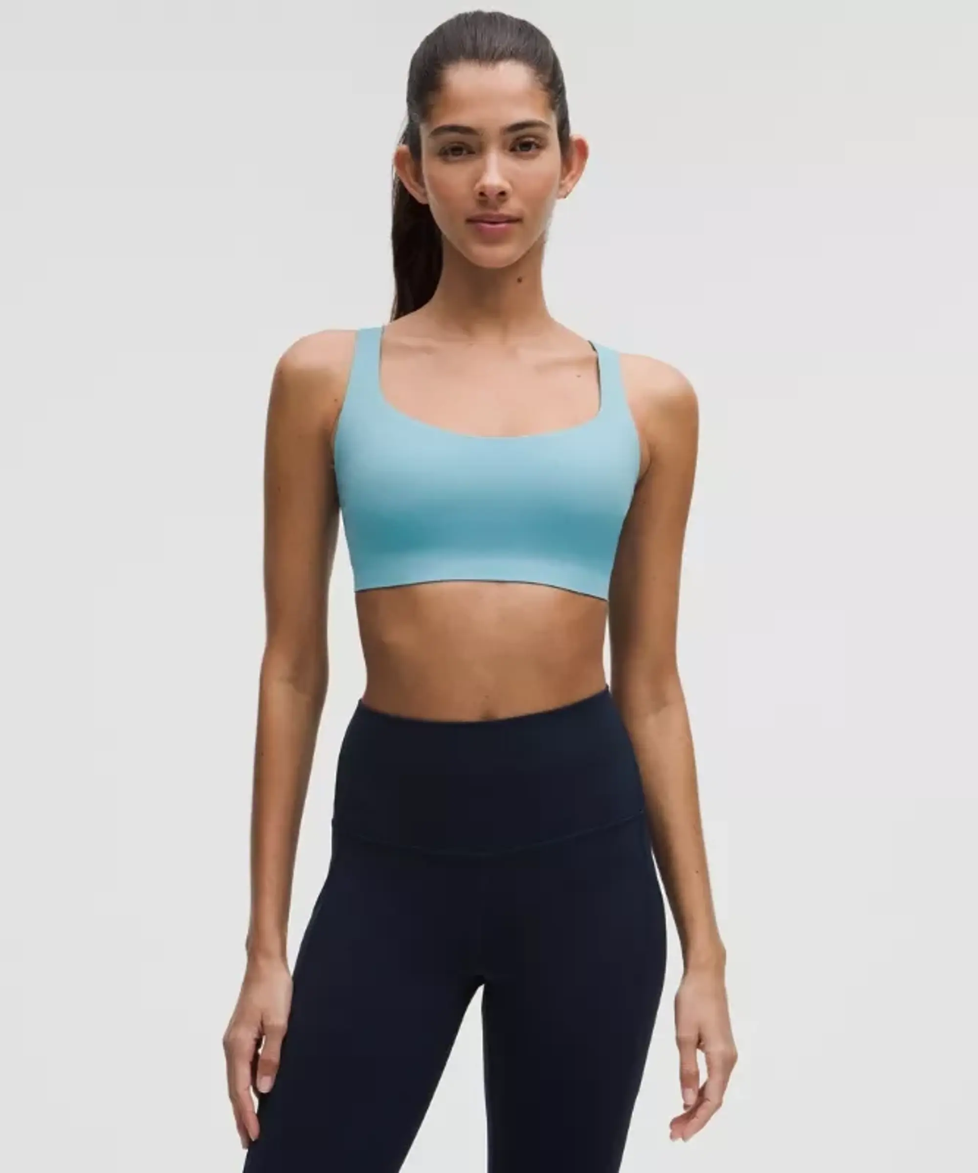 lululemon – Women's FlexyFlex Strappy Yoga Sports Bra Light Support, A-C Cups – Color Blue – Size L/XL