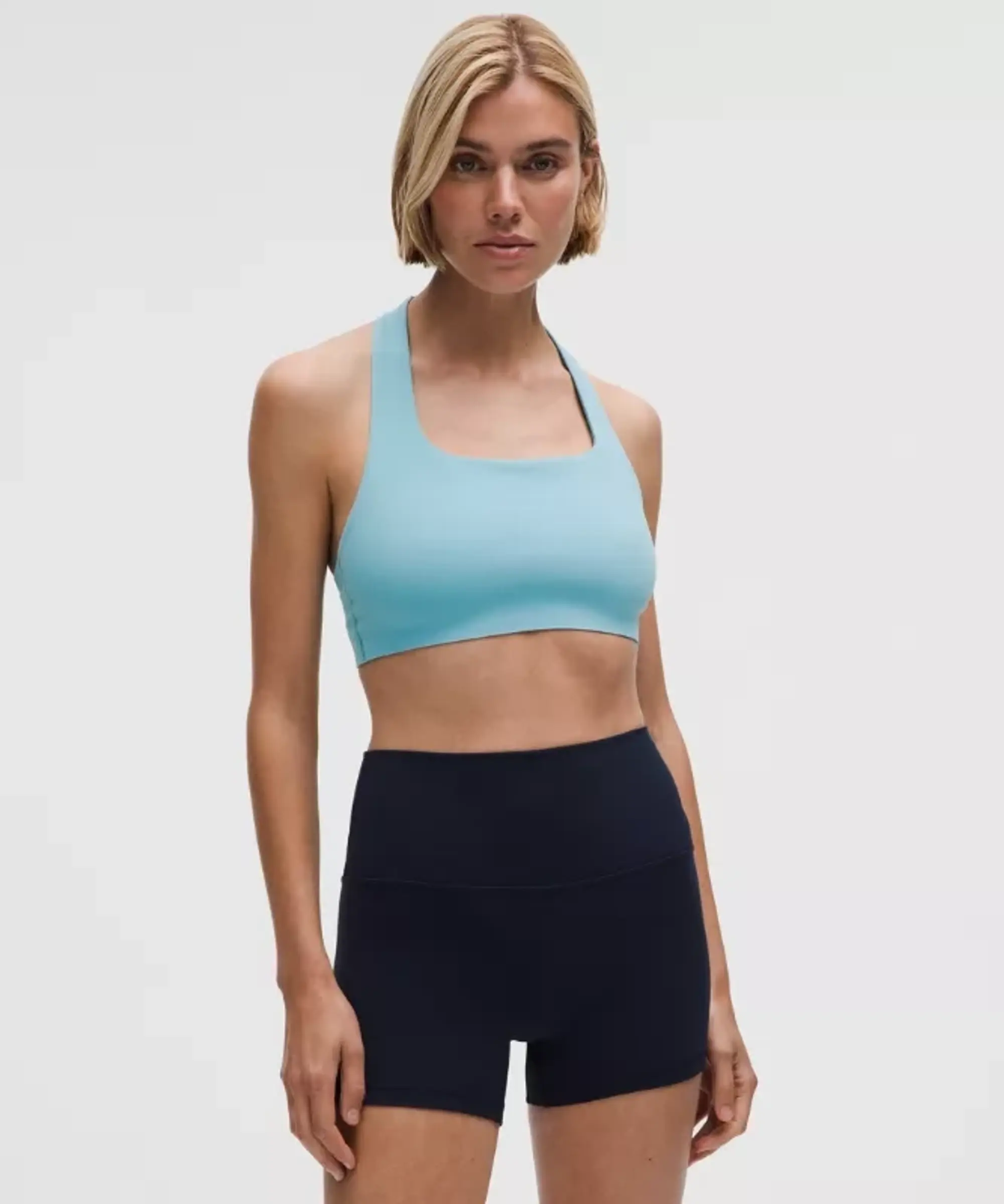 lululemon – Women's FlexyFlex T-Back Yoga Sports Bra Light Support, A-C Cups – Color Blue – Size L/XL