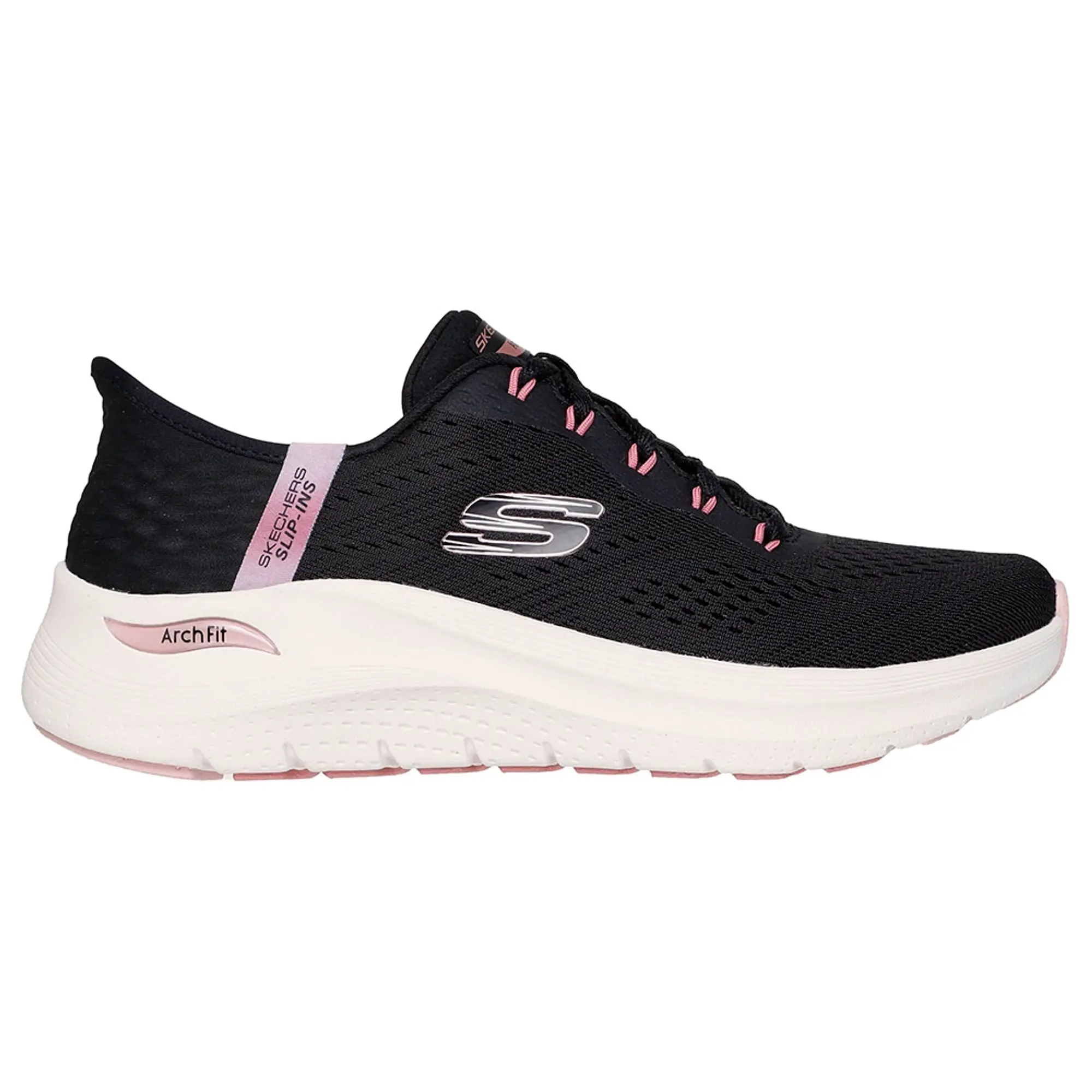 Skechers Women's Slip-ins: Arch Fit 2.0 - Easy Chic Sneaker in Black/Rose Gold