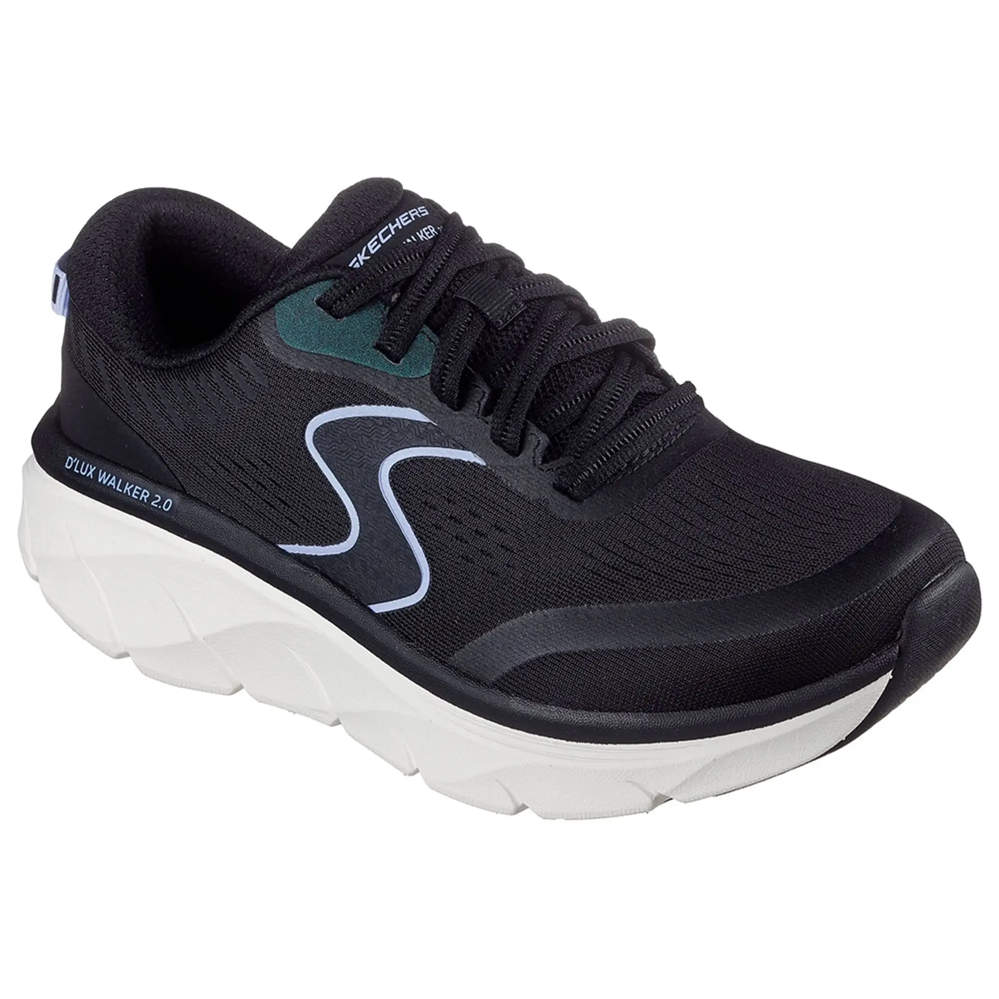Skechers Women's D'Lux Walker 2.0 - Active Pace Sneaker in Black/Lavender