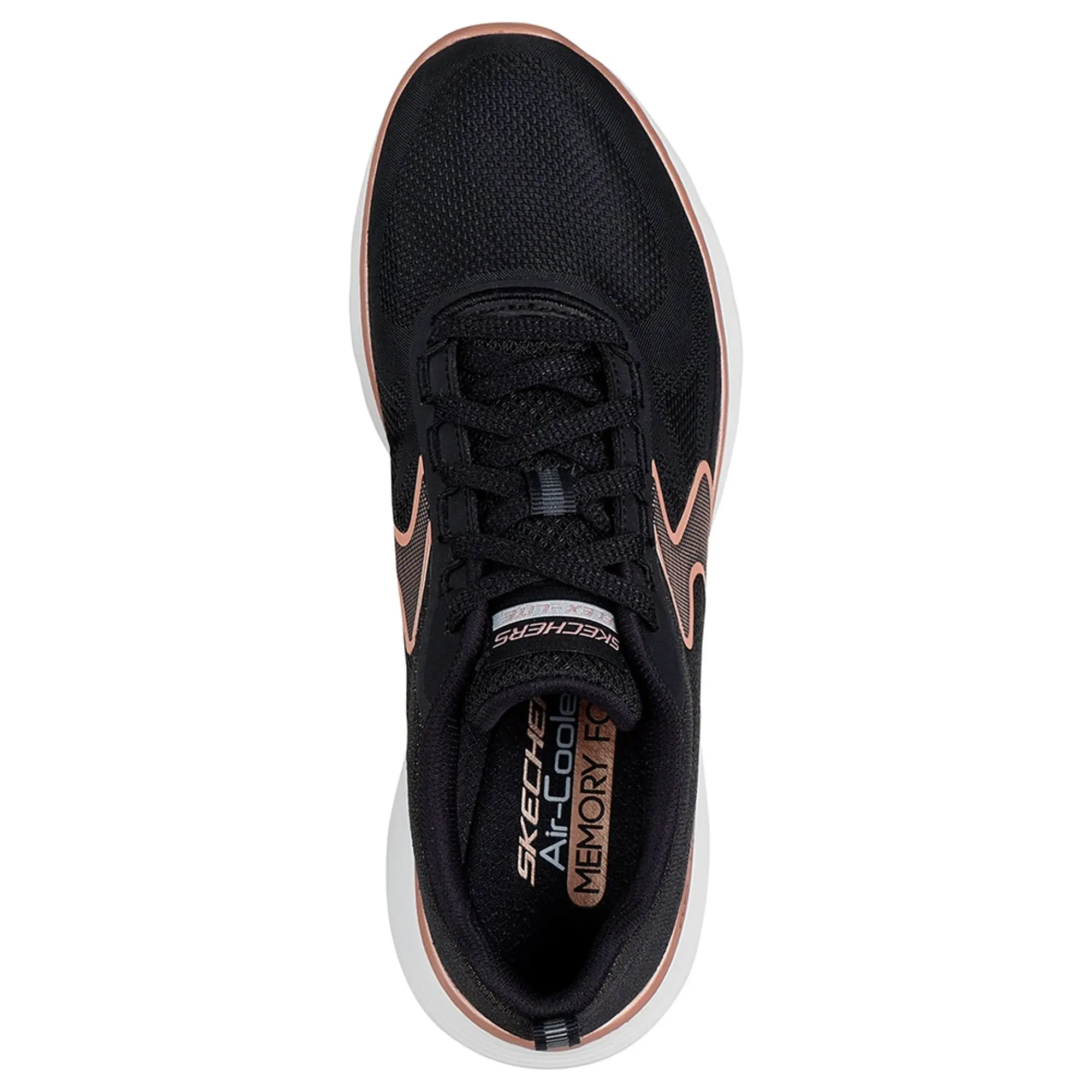 Skechers Women's Flex Appeal 5.0 - Luxe Glow Sneaker in Black/Rose Gold