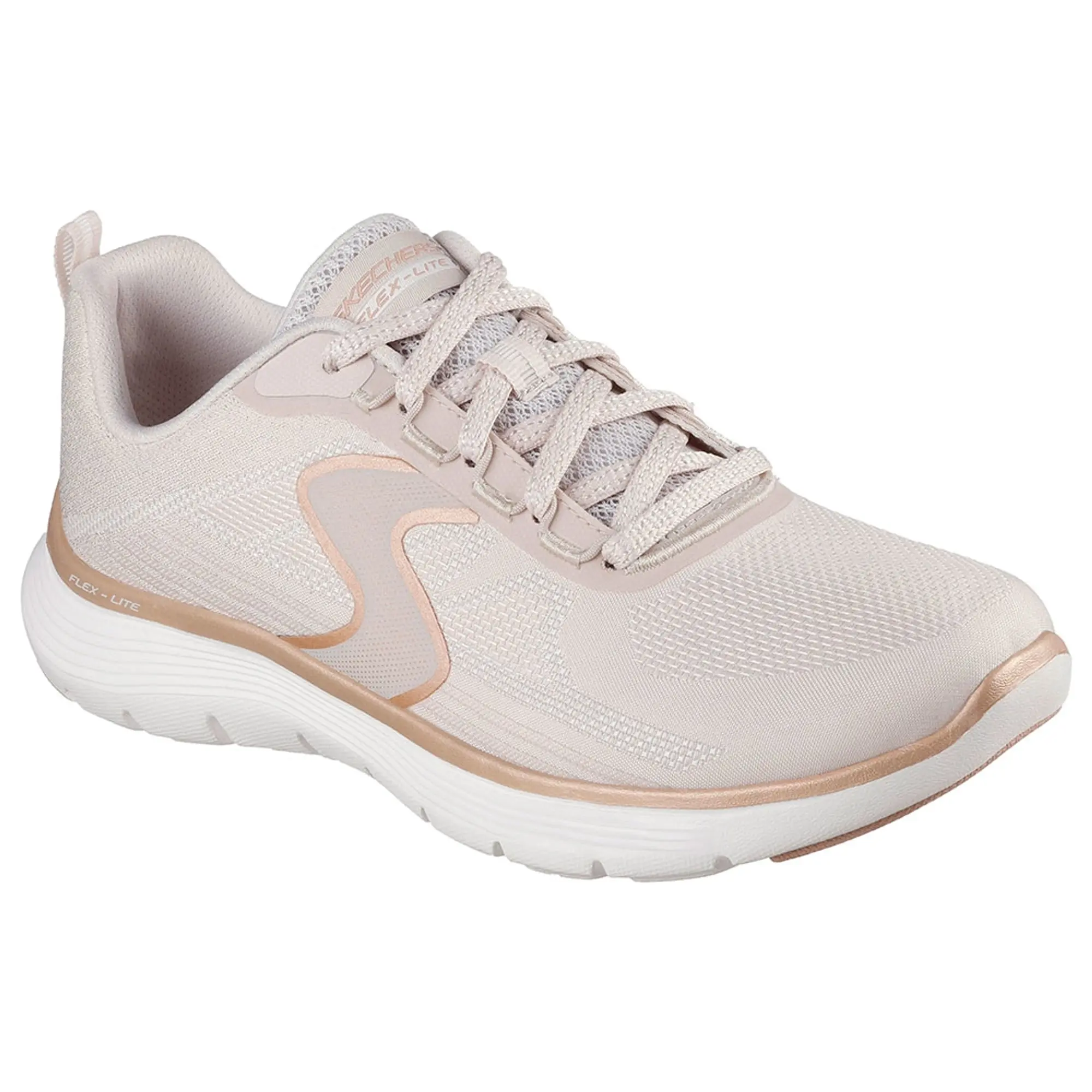 Skechers Women's Flex Appeal 5.0 - Luxe Glow Sneaker in Natural/Gold