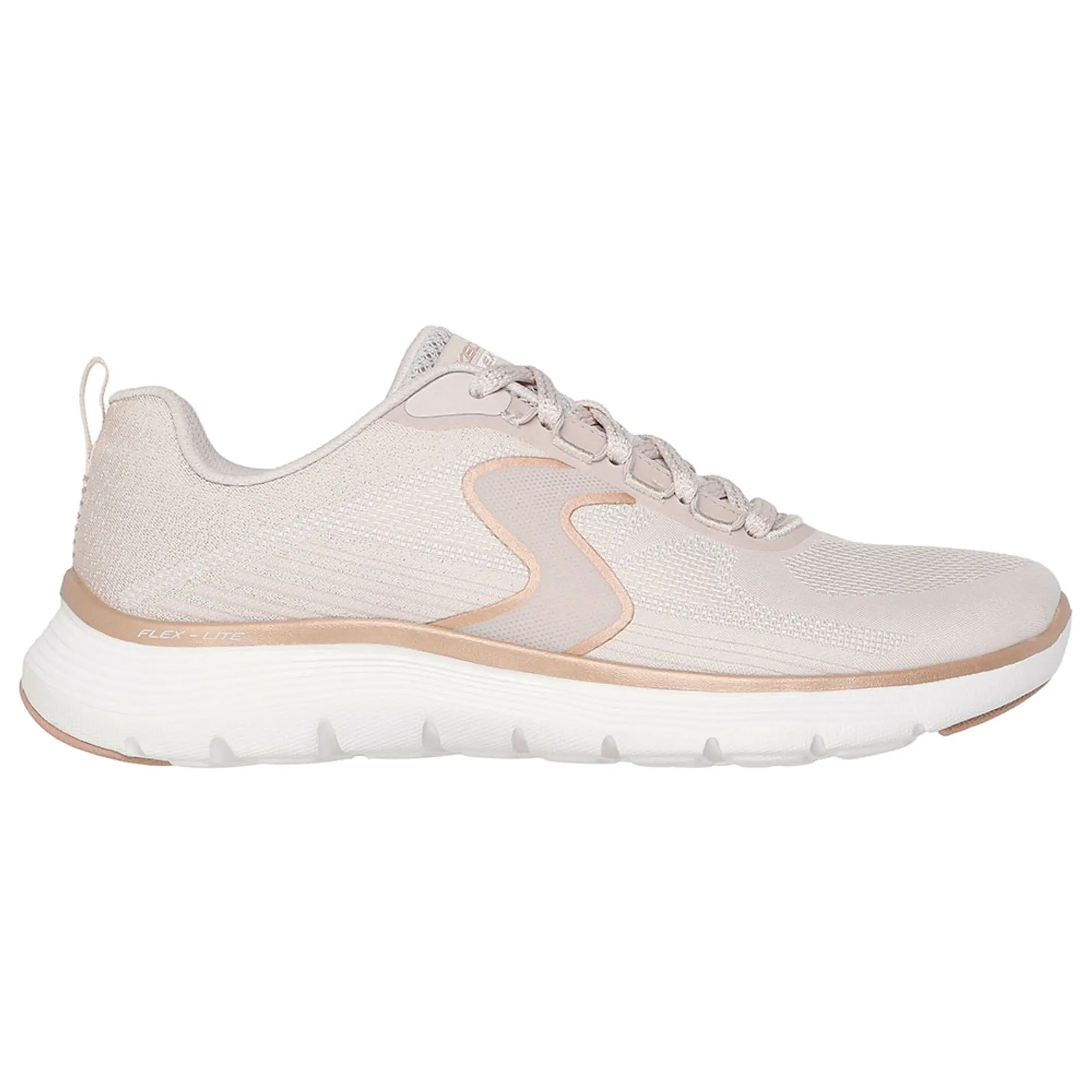 Skechers Women's Flex Appeal 5.0 - Luxe Glow Sneaker in Natural/Gold