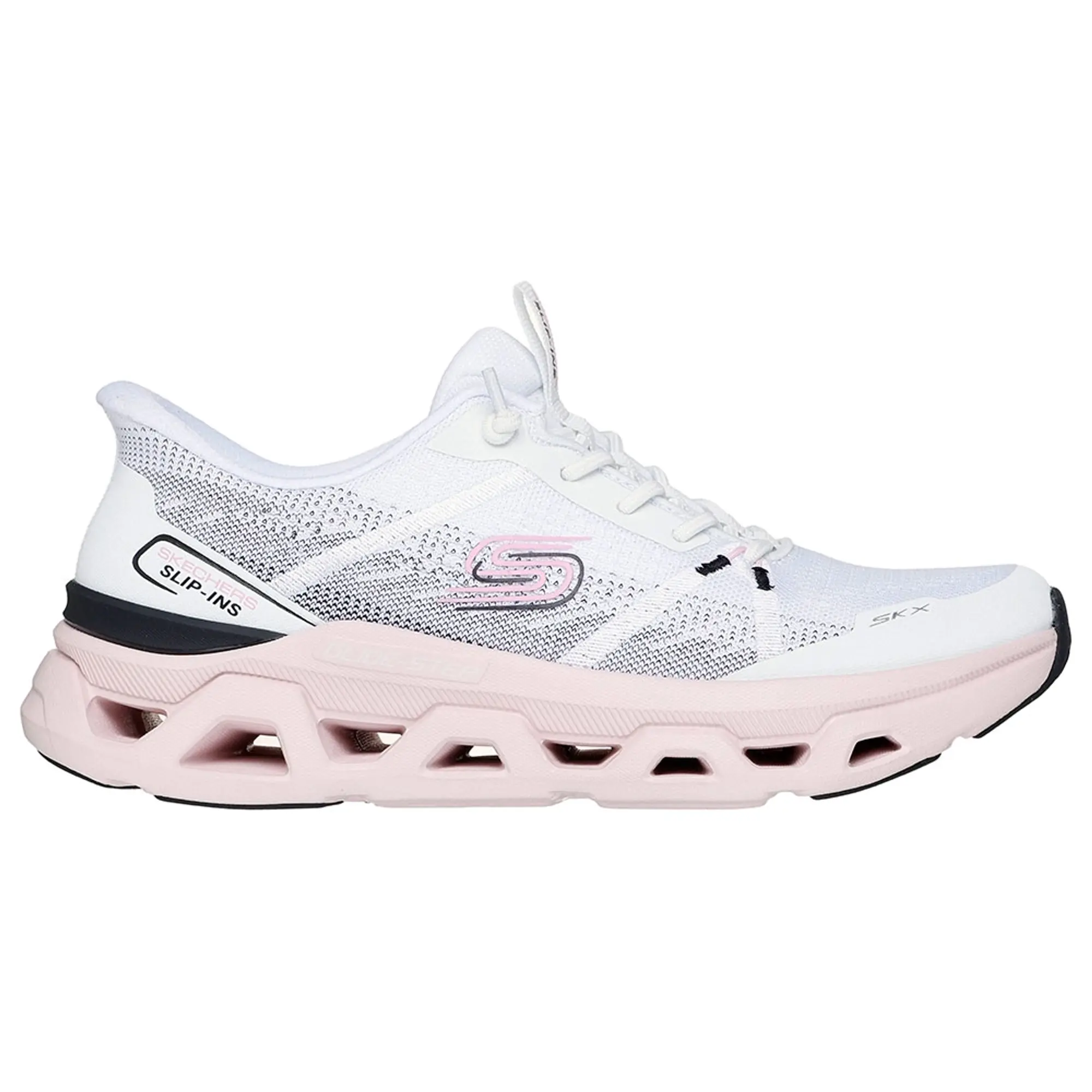 Skechers Women's Slip-ins: Glide-Step Altus - Fast Lane Sneaker in White/Black/Pink