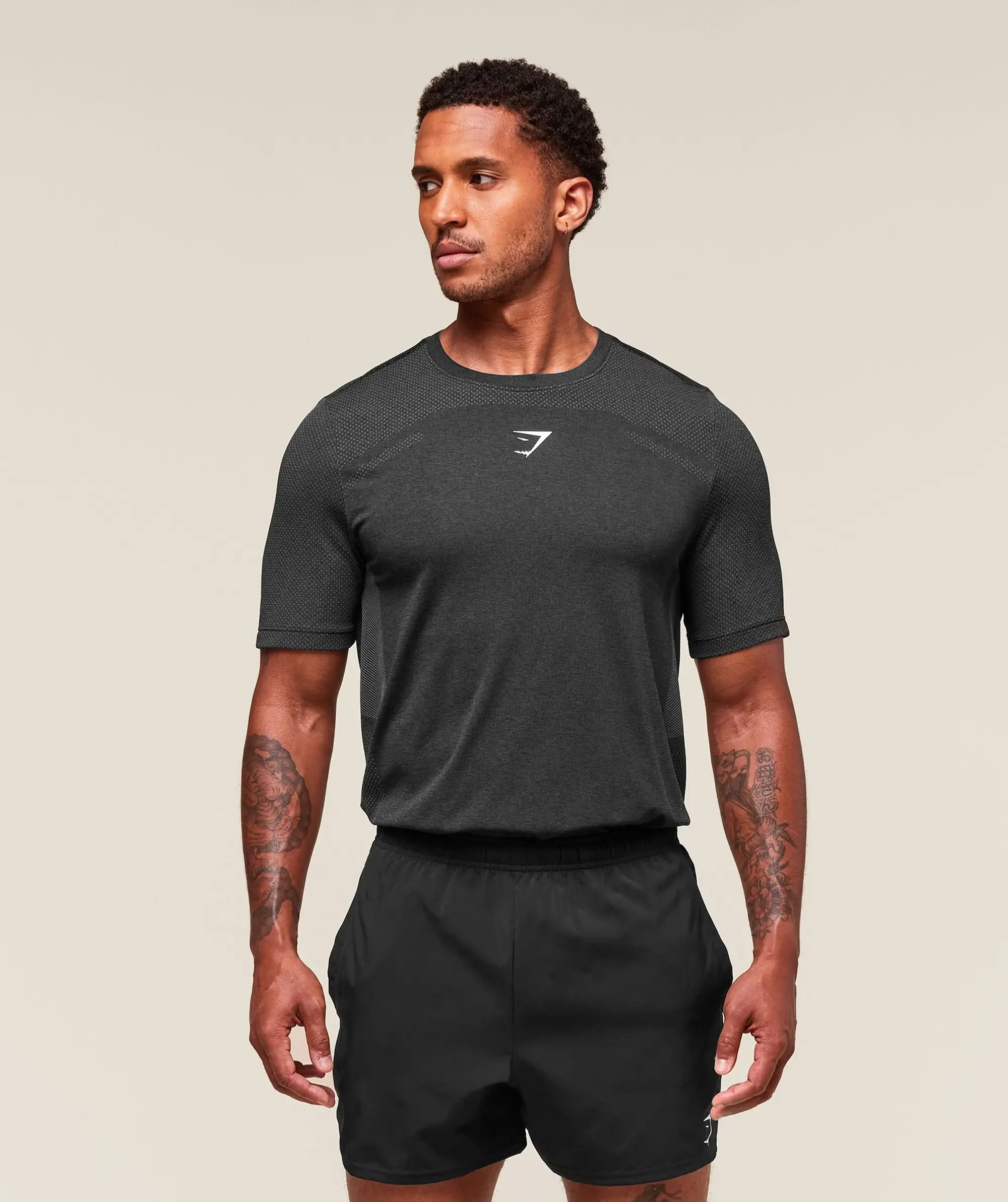  Lightweight Seamless T-Shirt - Black/Silhouette Grey