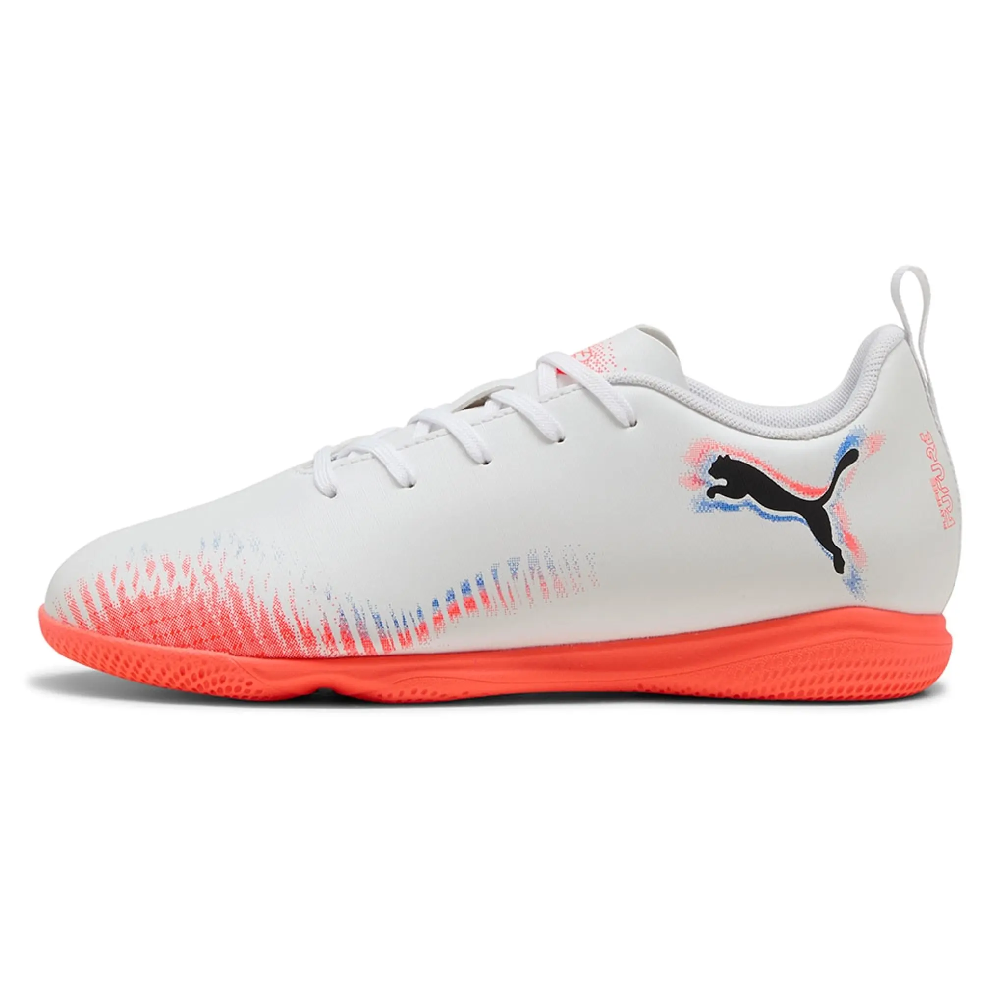 PUMA Future 8 Play Futsal Boots Youth, White/Black/Glowing Red