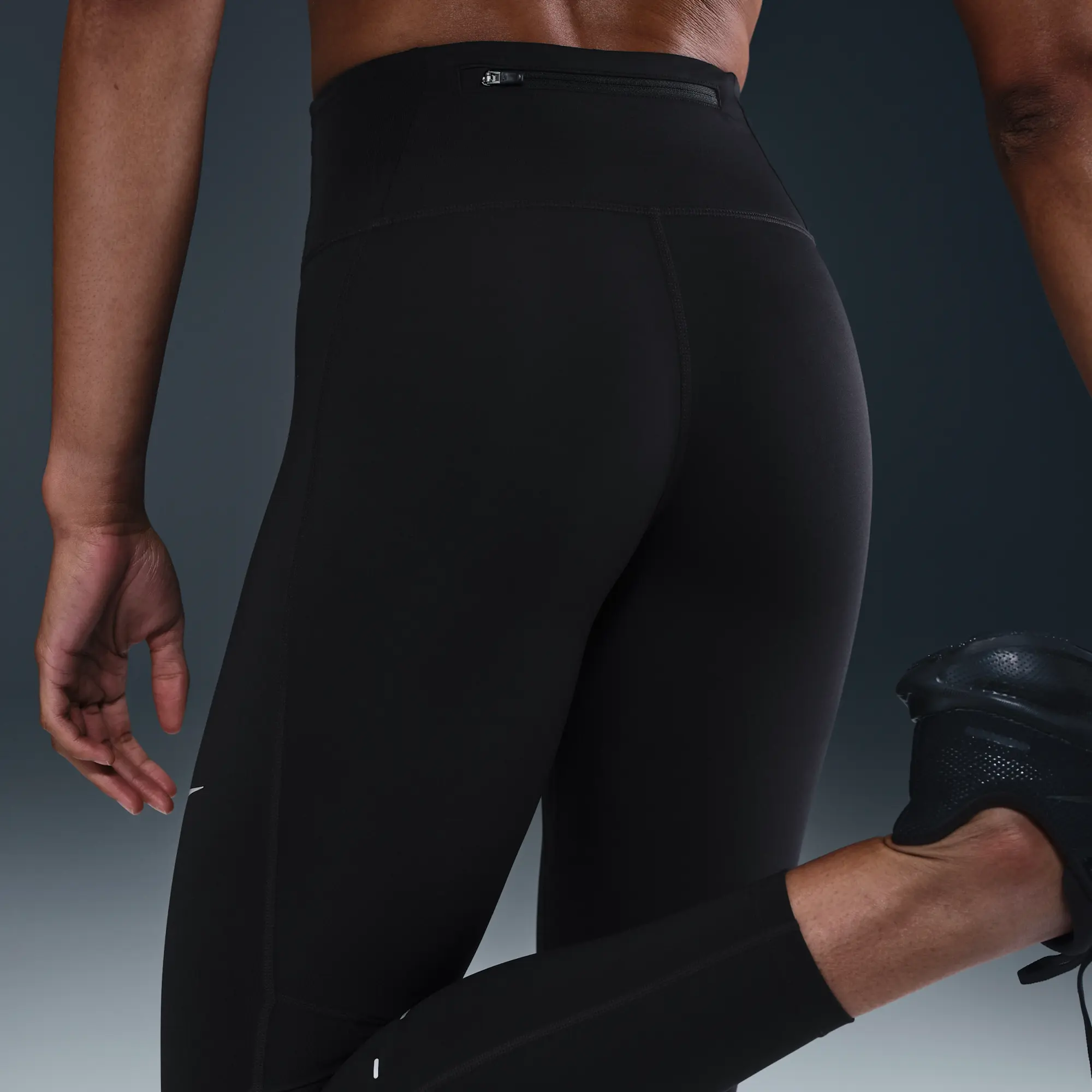 Nike Tempo Women's High-Waisted 7/8 Running Leggings - Black - Polyester/Elastane