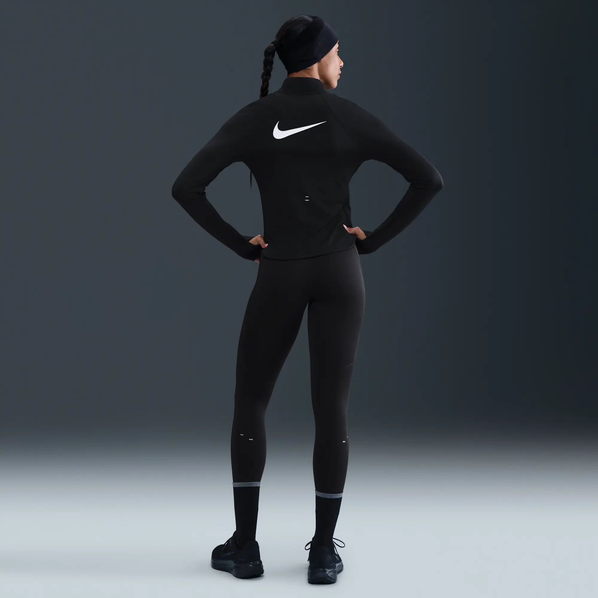 Nike Tempo Women's High-Waisted 7/8 Running Leggings - Black - Polyester/Elastane