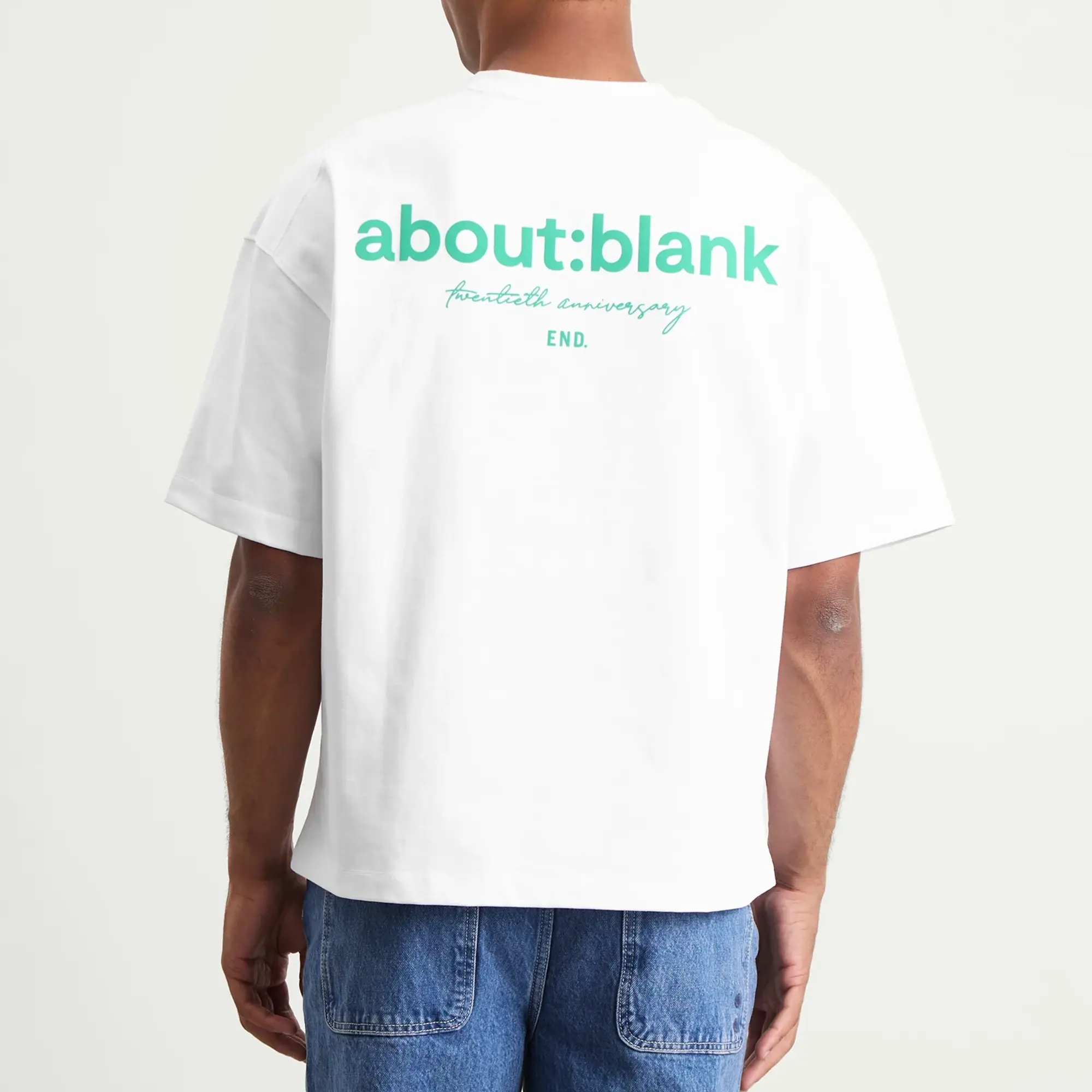 about:blank Men's 20th Anniversary Box T-Shirt - Presented by END. White/Emerald