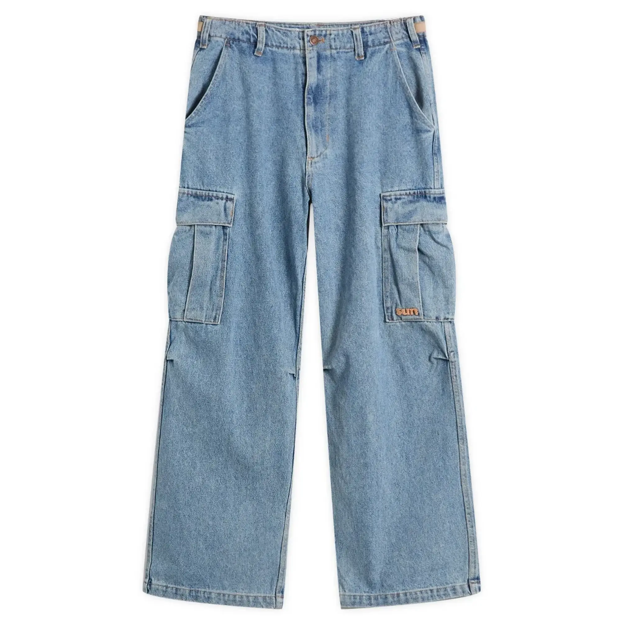 SUNDAYFRUITMARKET Women's Sun Denim Cargo Pants Blue