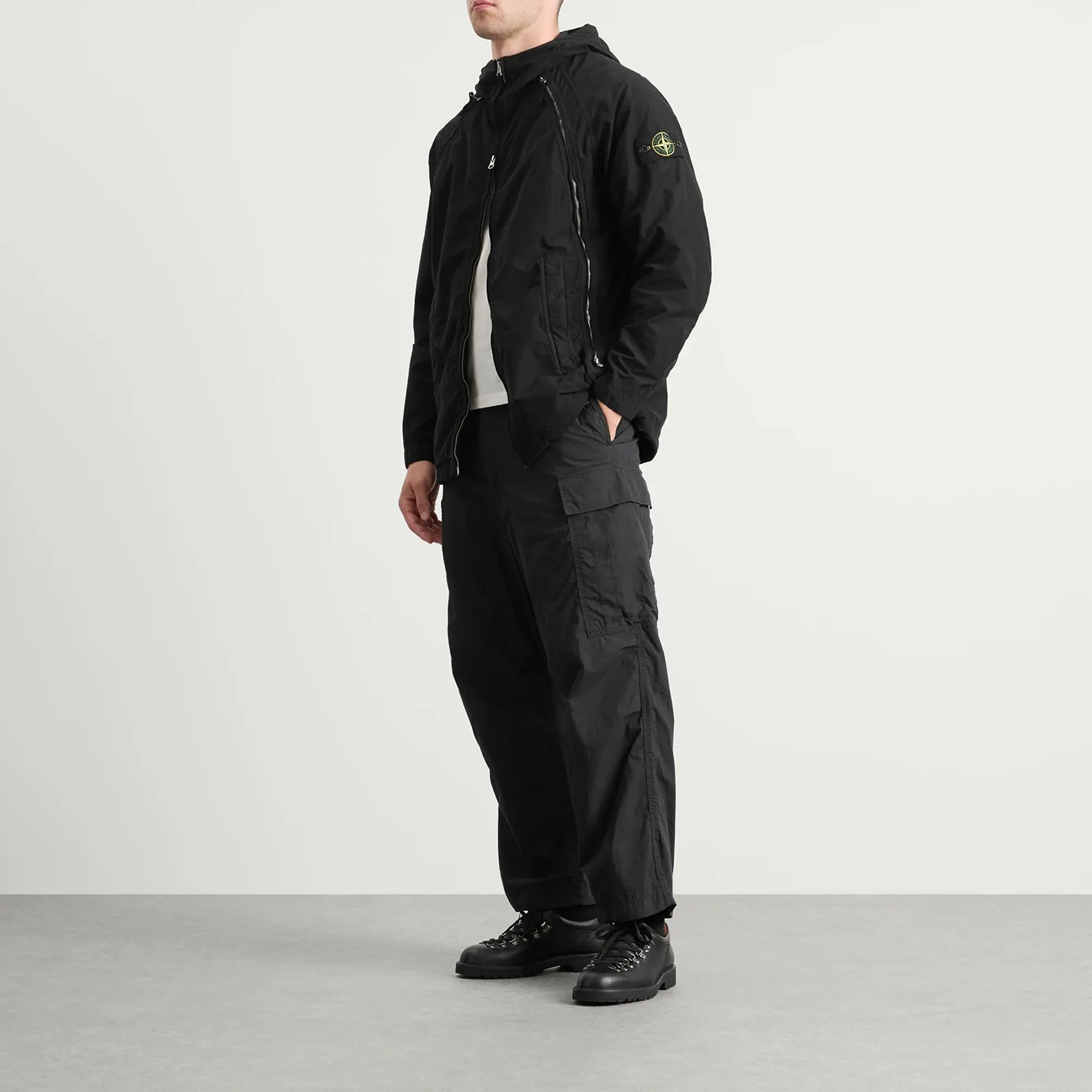 Stone Island Men's David Light-TC Hooded Jacket Black