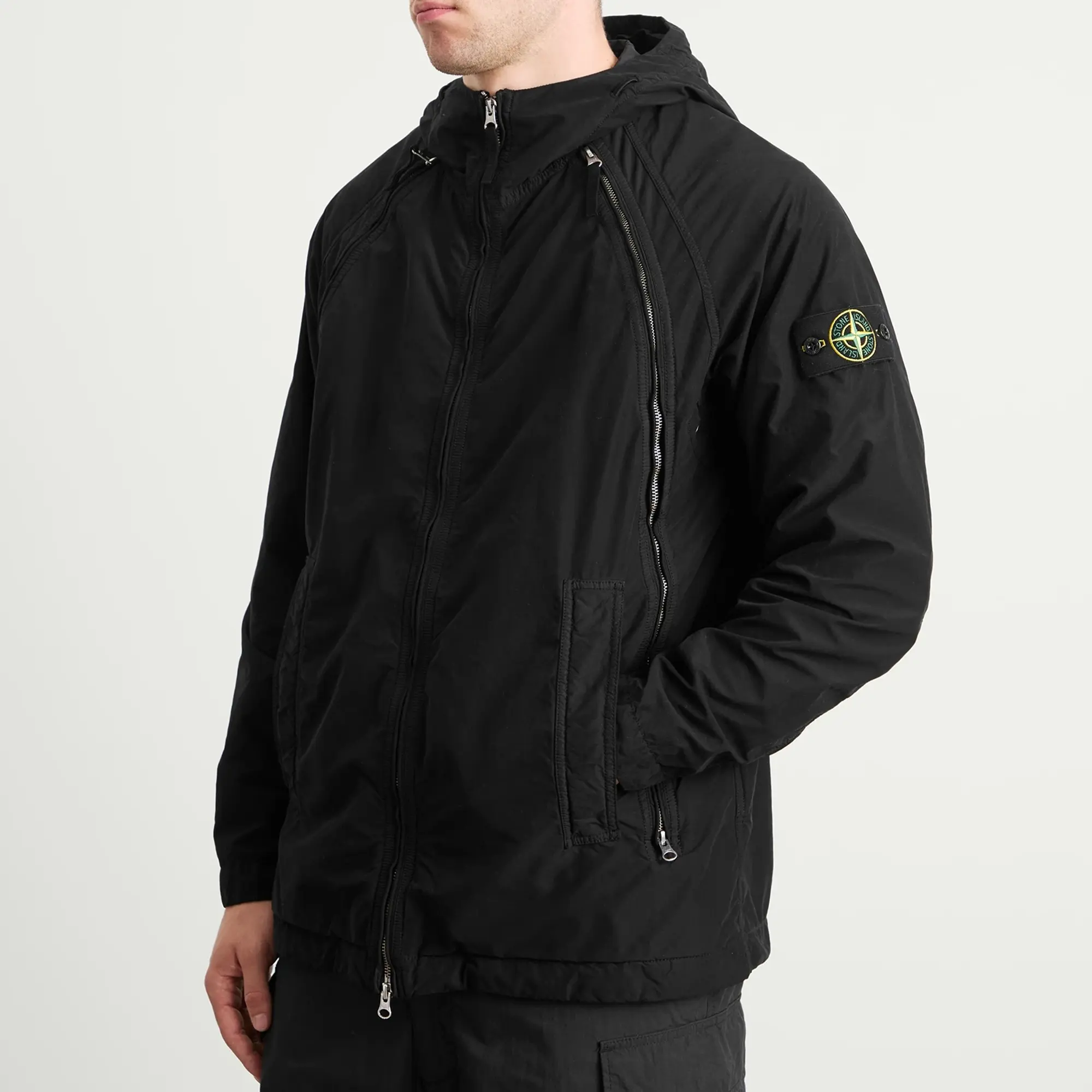 Stone Island Men's David Light-TC Hooded Jacket Black