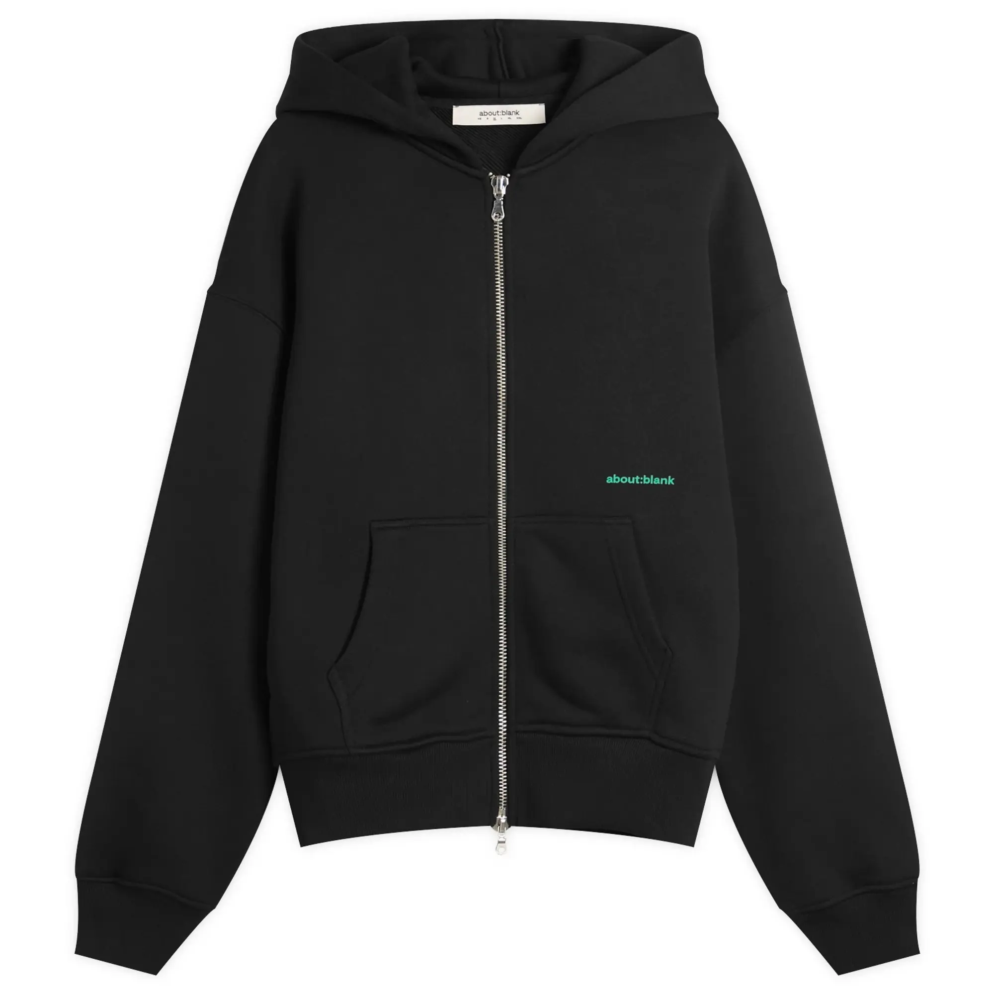 about:blank Men's 20th Anniversary Zip Hoodie - Presented by END. Black/Emerald