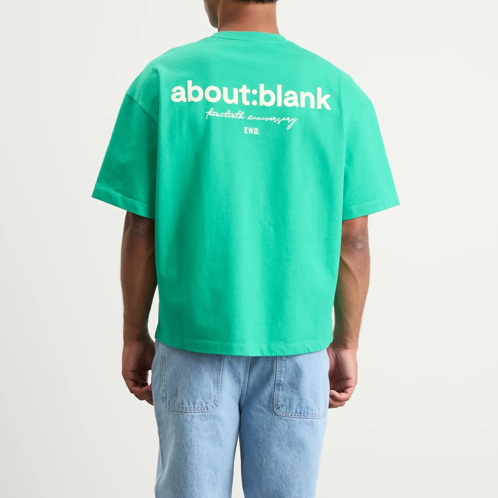about:blank Men's 20th Anniversary Box T-Shirt - Presented by END. Emerald/White