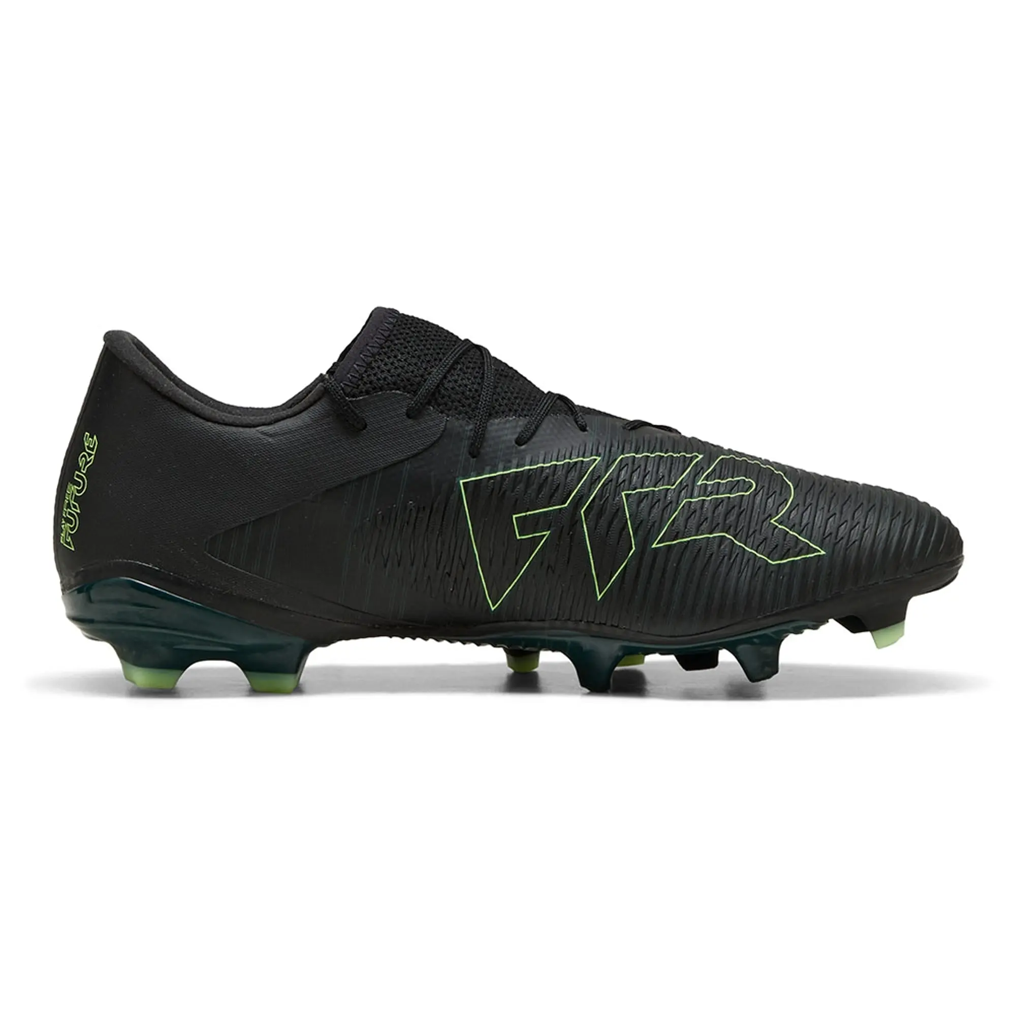 PUMA Future 8 Match FG/AG Low Football Boots Unisex, Black/Fizzy Light/Green Terrain