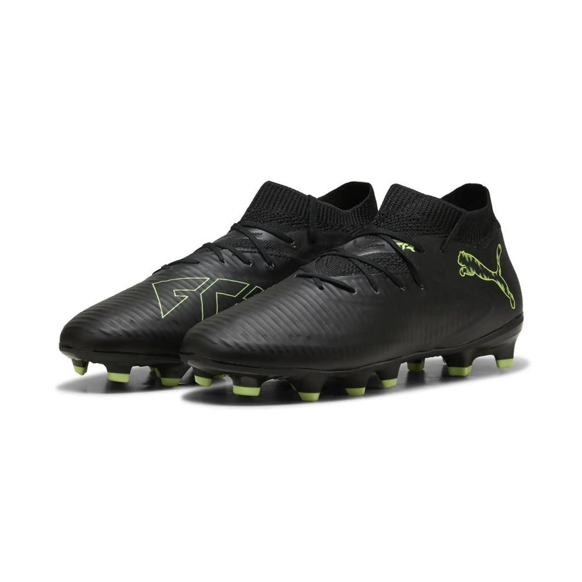 PUMA Future 8 Pro FG/AG Football Boots Youth, Black/Fizzy Light/Green Terrain