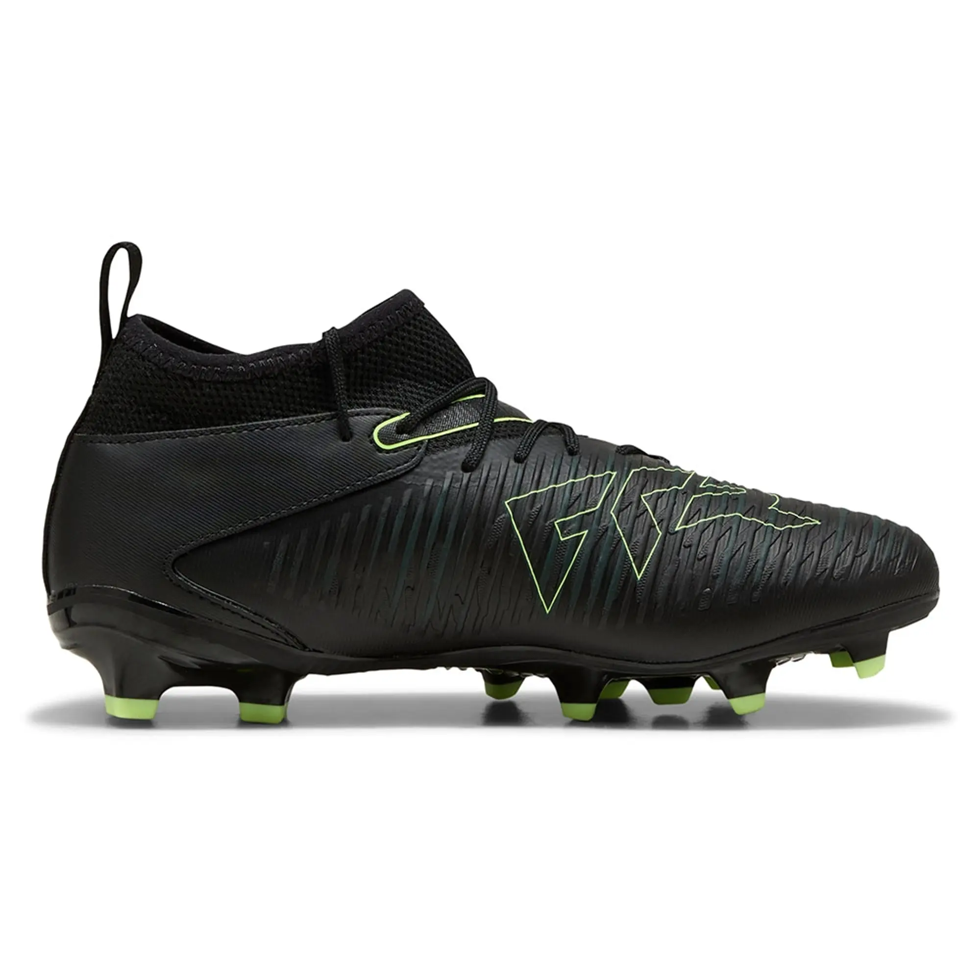 PUMA Future 8 Match FG/AG Football Boots Youth, Black/Fizzy Light/Green Terrain