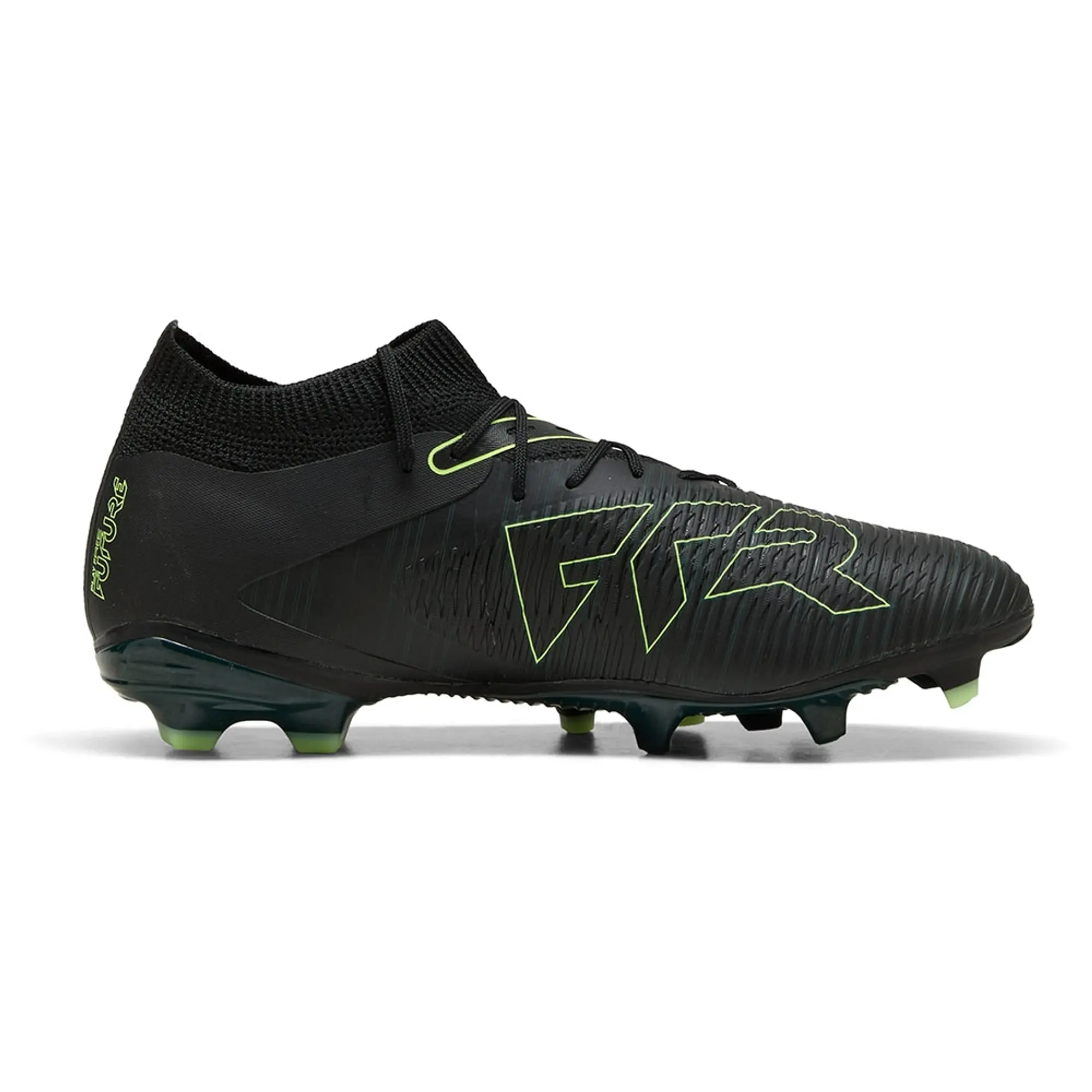 PUMA Future 8 Match FG/AG Football Boots Unisex, Black/Fizzy Light/Green Terrain