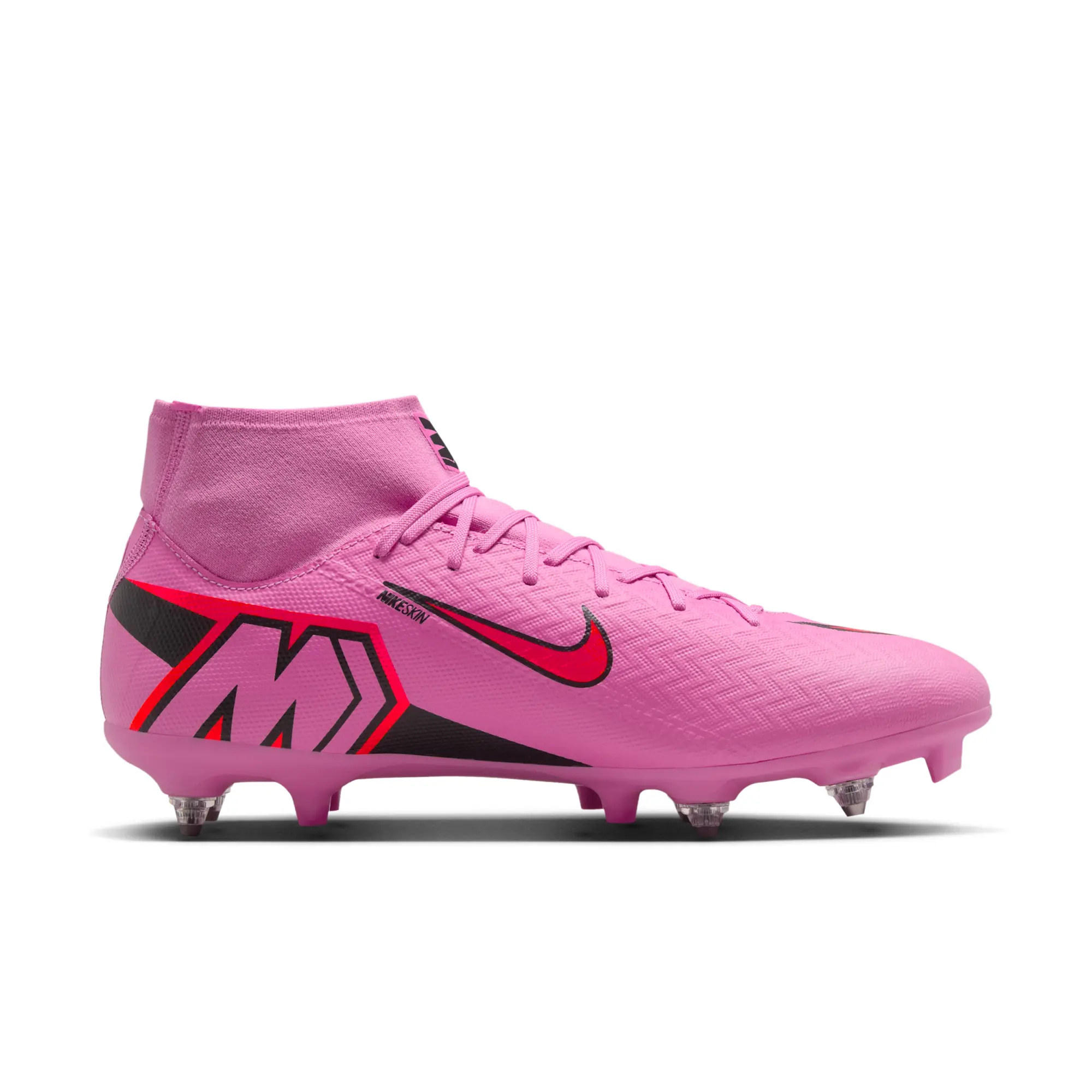 Nike Mercurial Superfly 10 Academy Soft-Ground High-Top Football Boot - Pink - Recycled Content Minimum