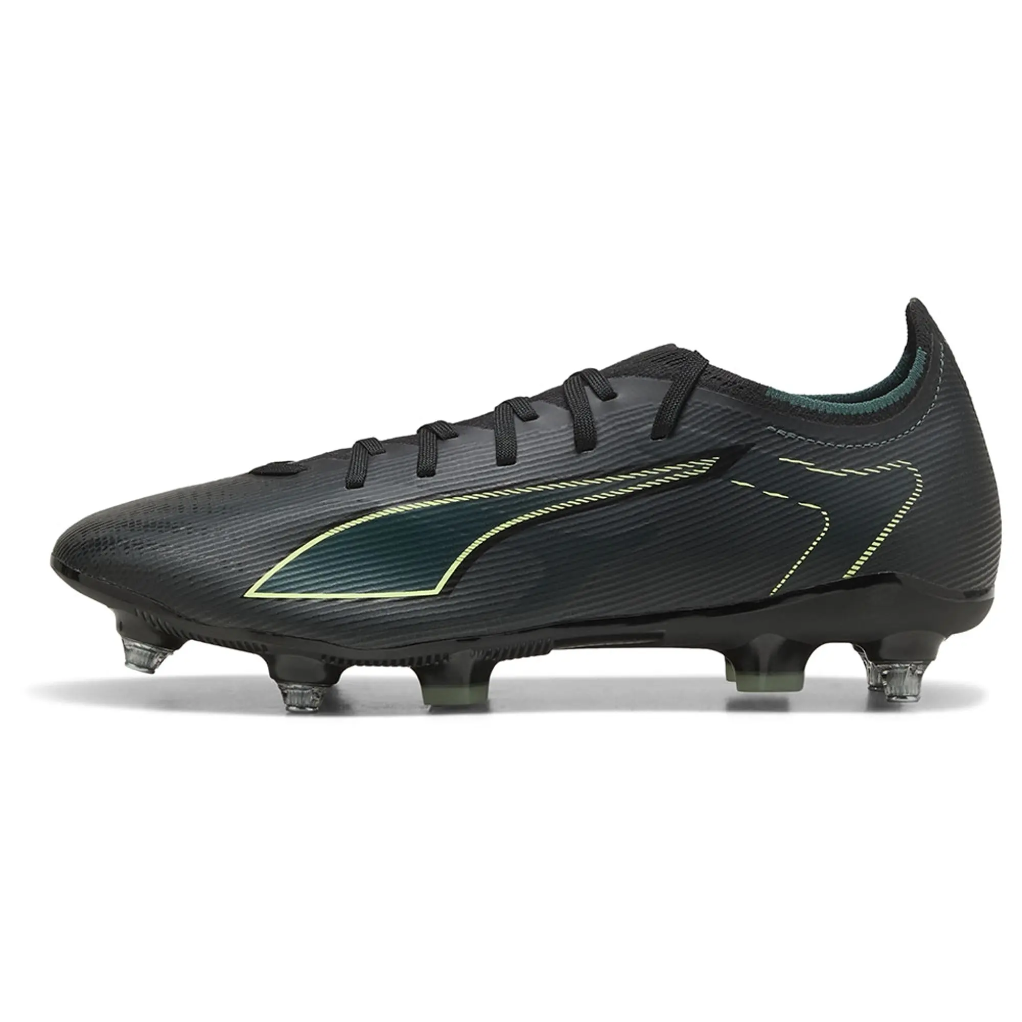 PUMA Ultra 6 Match MxSG Football Boots Unisex, Black/Fizzy Light/Green Terrain