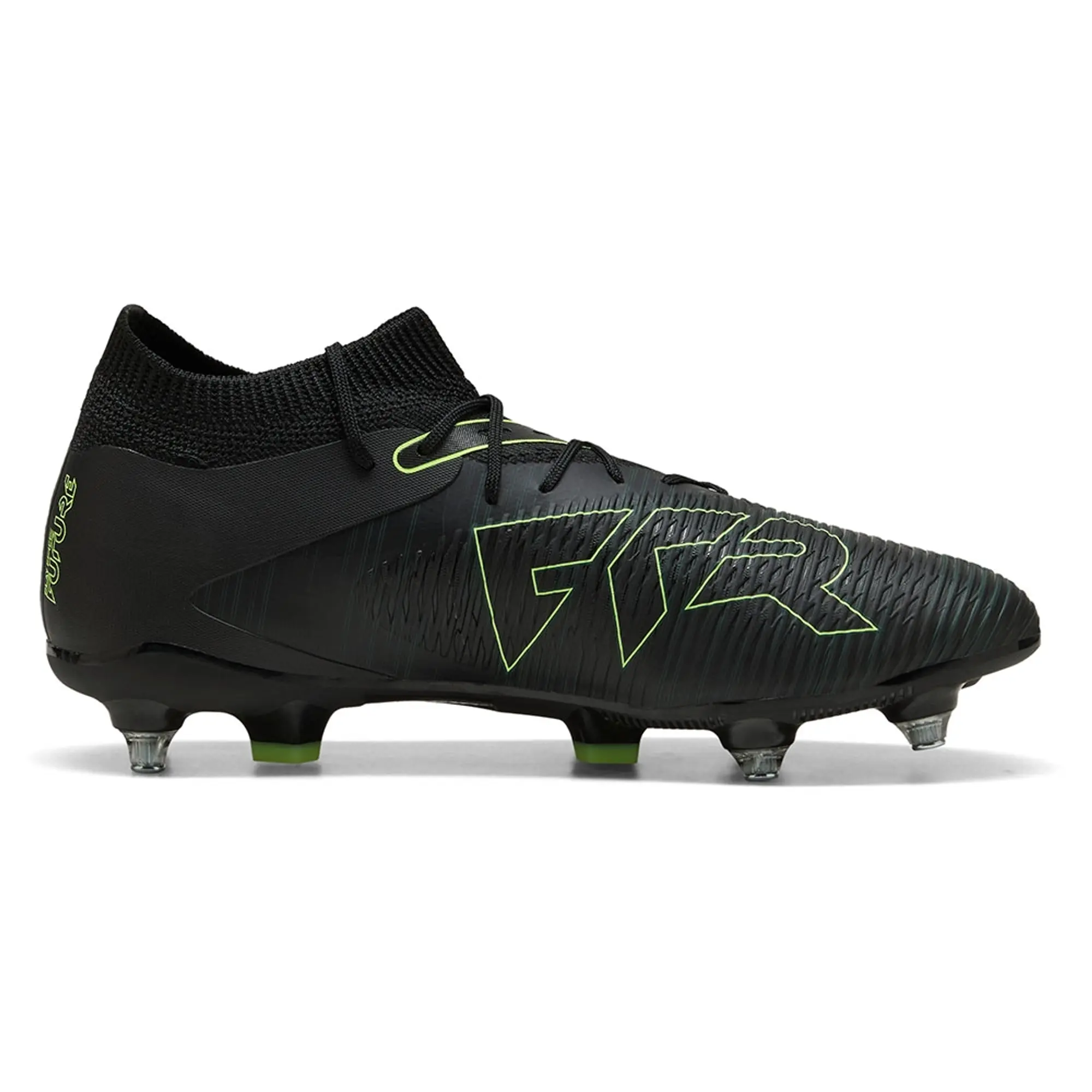 PUMA Future 8 Match MxSG Football Boots Unisex, Black/Fizzy Light/Green Terrain