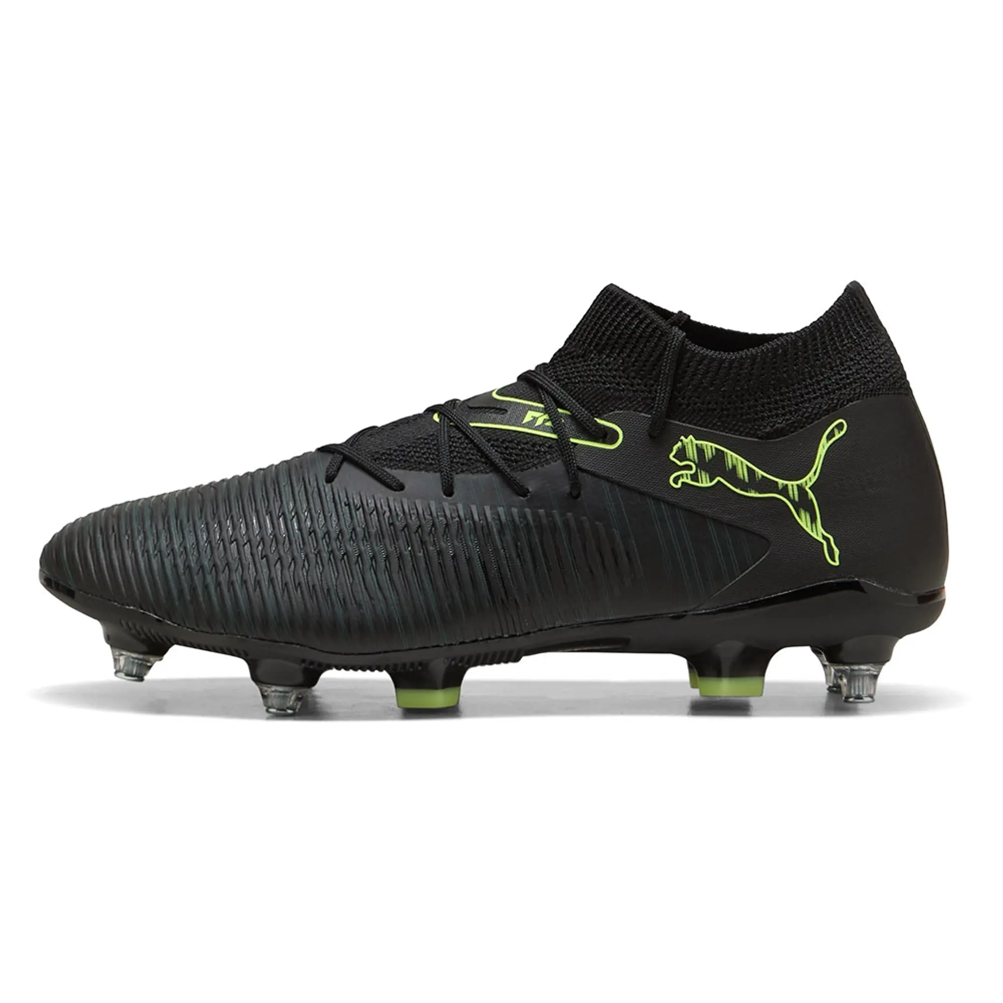 PUMA Future 8 Match MxSG Football Boots Unisex, Black/Fizzy Light/Green Terrain