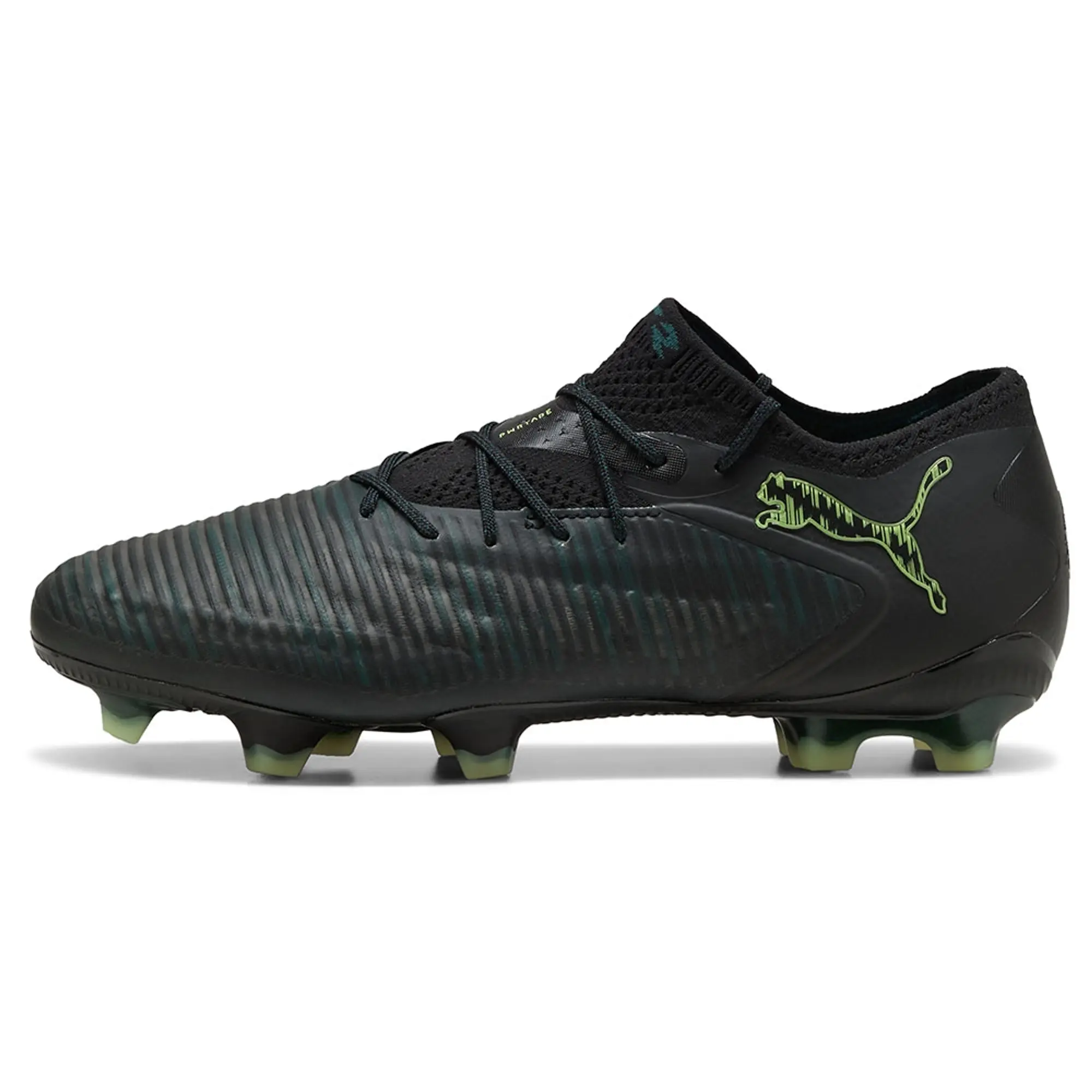 PUMA Future 8 Ultimate FG Low Football Boots Unisex, Black/Fizzy Light/Green Terrain
