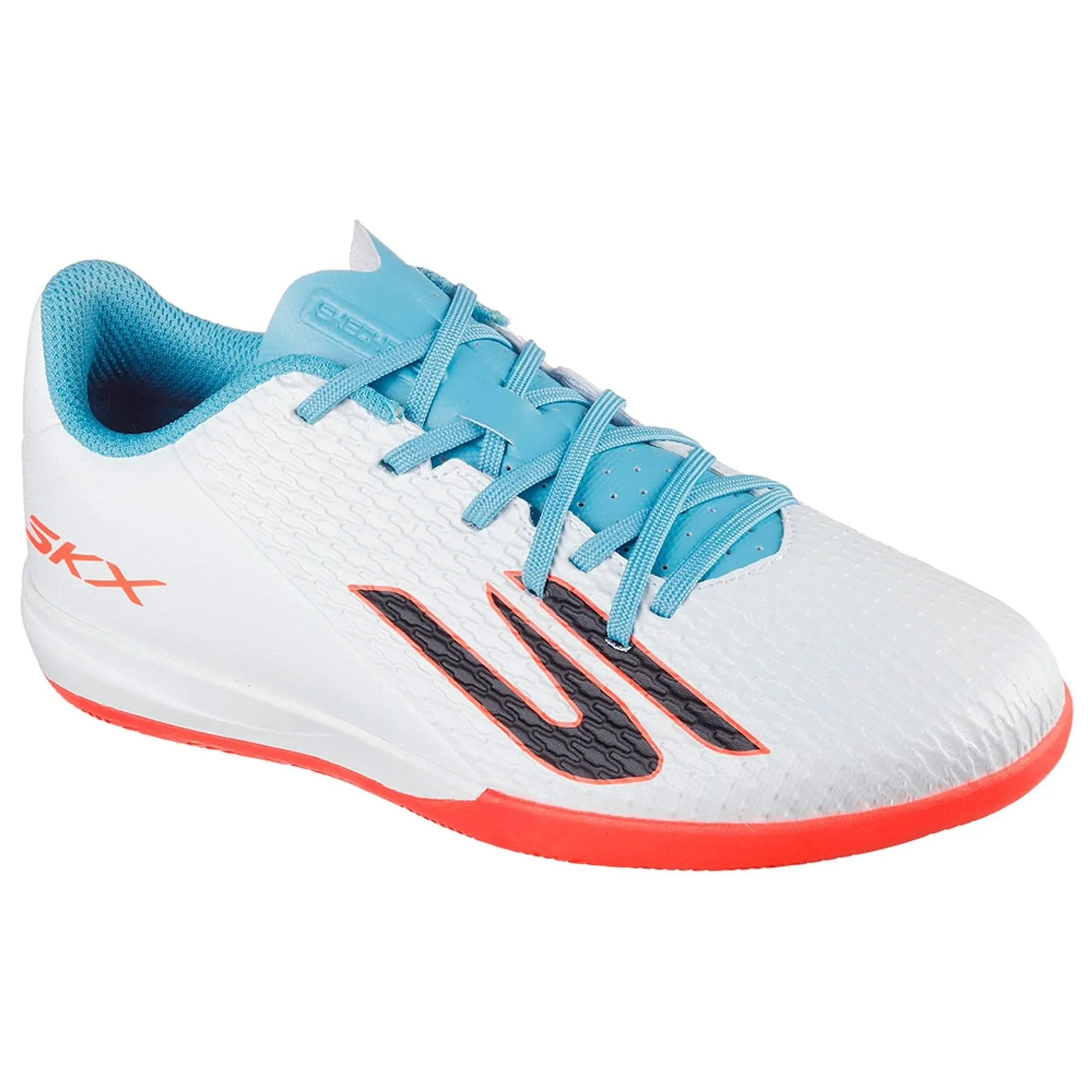 Skechers SKX_2 Jr Youth IC Shoes in White/Turquoise | Synthetic/Textile