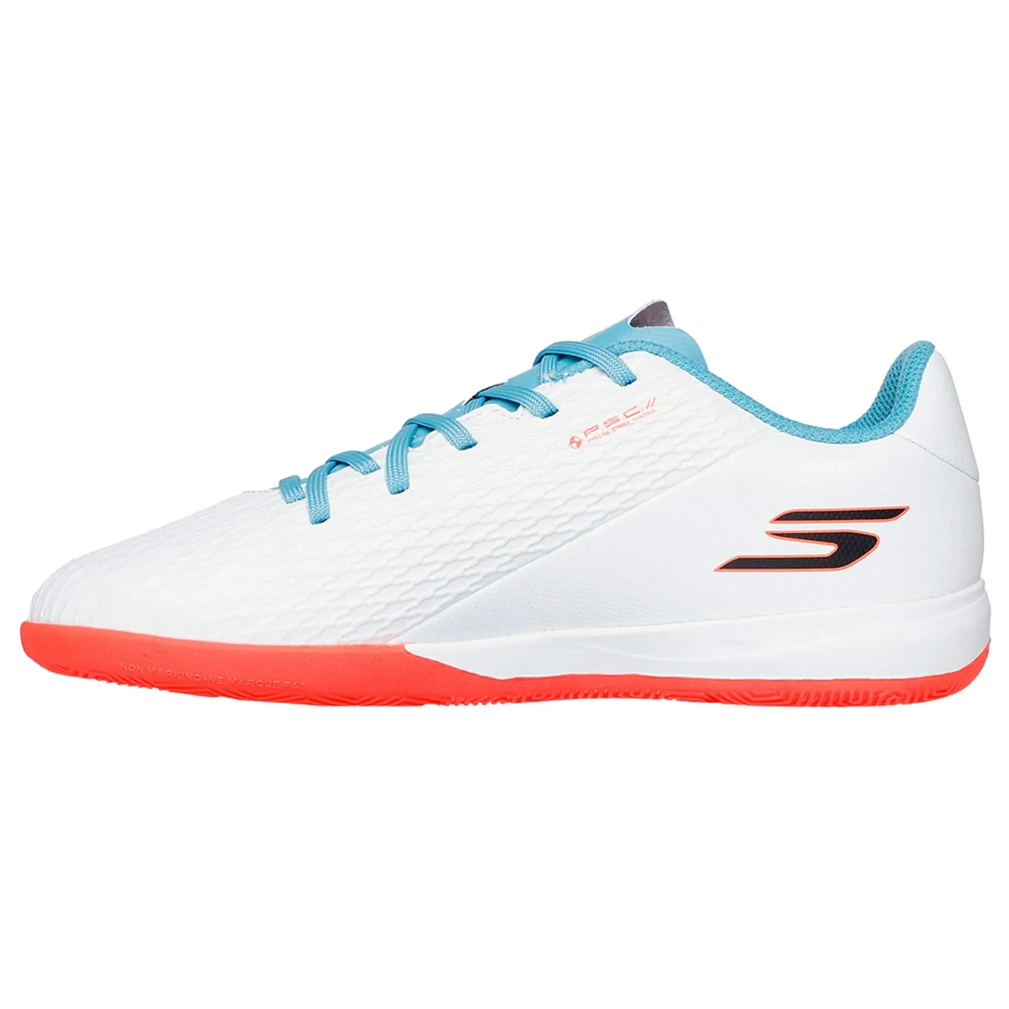 Skechers SKX_2 Jr Youth IC Shoes in White/Turquoise | Synthetic/Textile