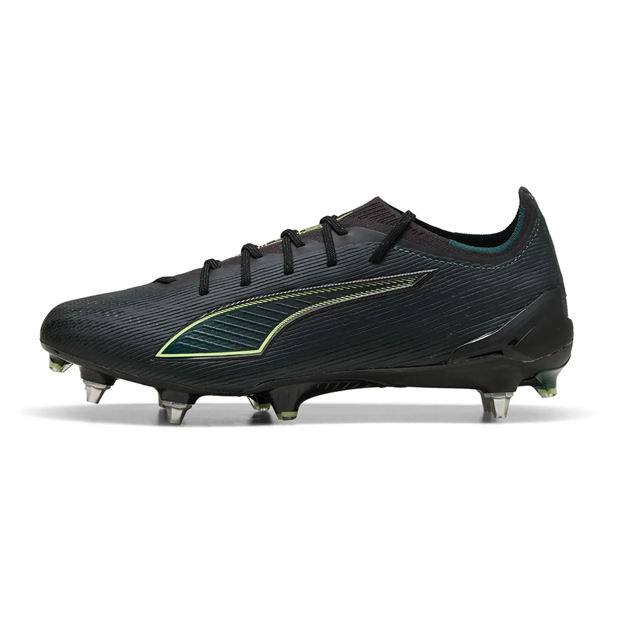 PUMA Ultra 6 Ultimate MxSG Football Boots Unisex, Black/Fizzy Light/Green Terrain, size 10