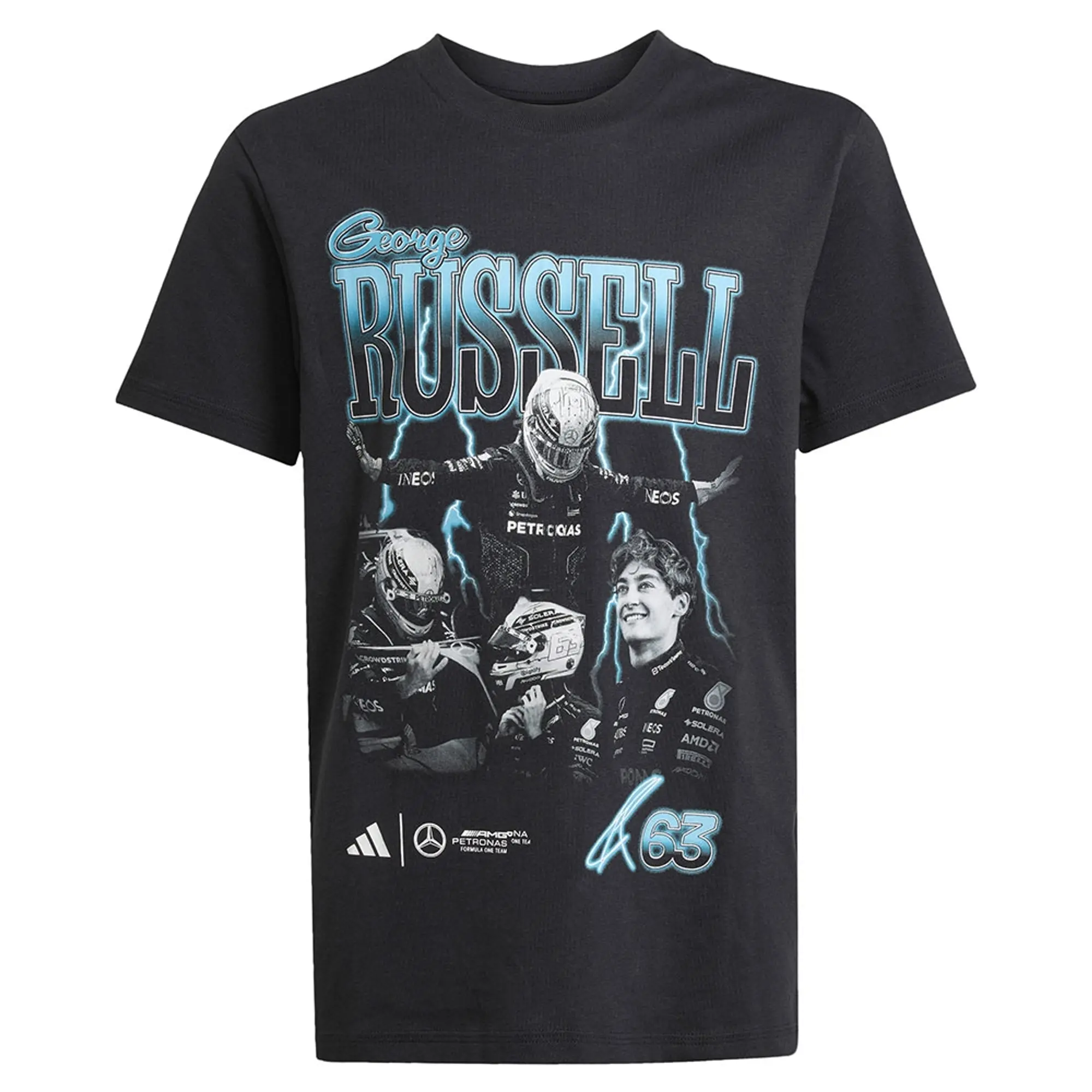 Adidas Mercedes-amg Petronas Formula One Team George Russell Graphic Short Sleeve T-shirt