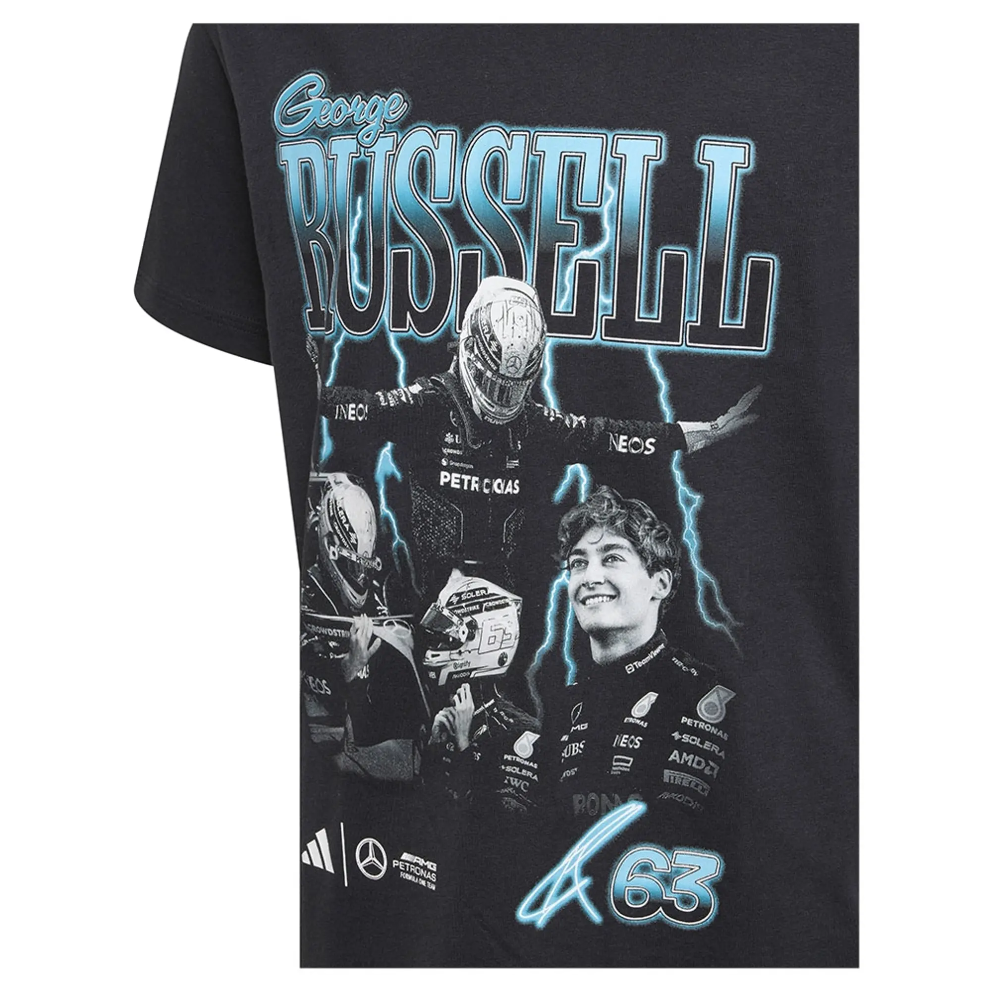 Adidas Mercedes-amg Petronas Formula One Team George Russell Graphic Short Sleeve T-shirt