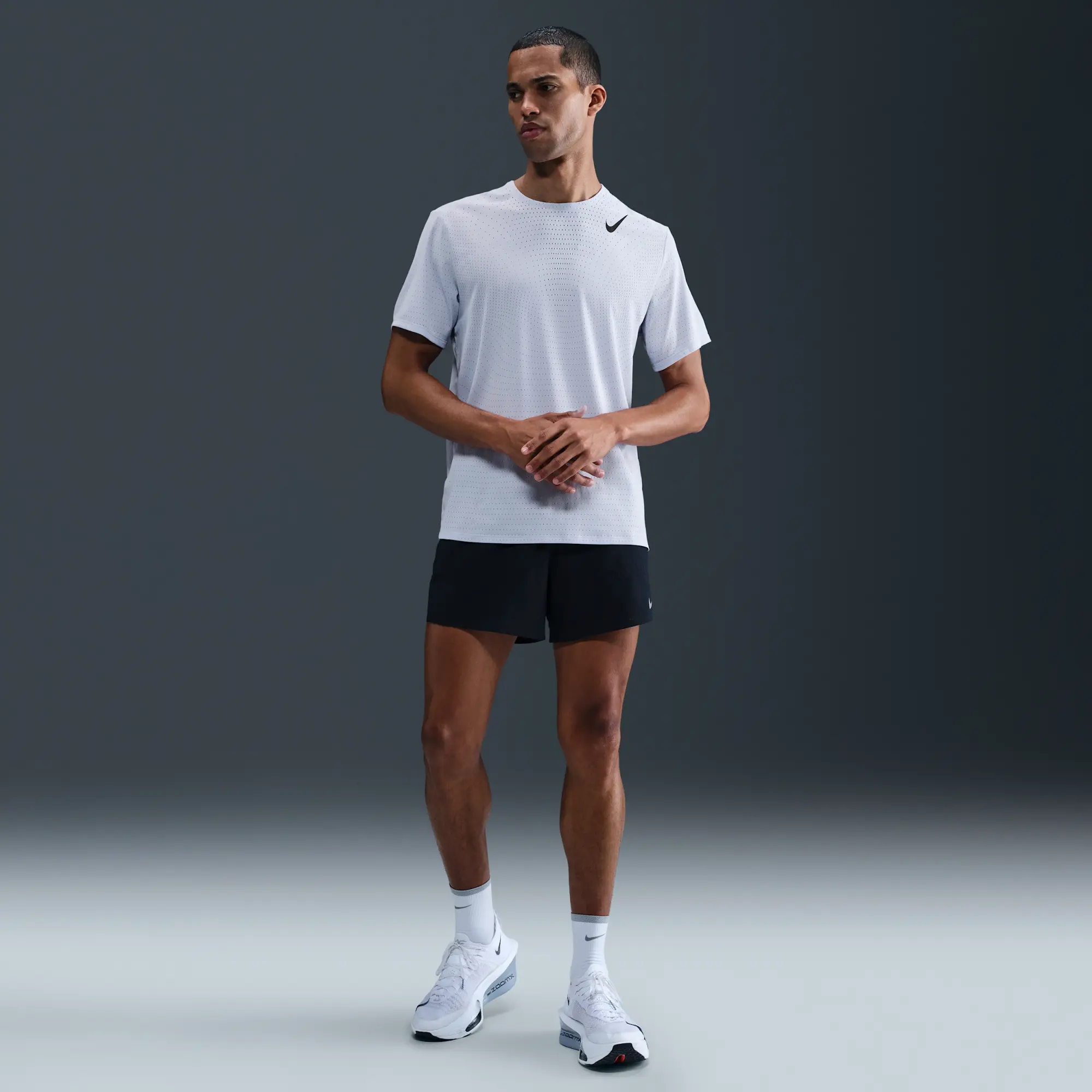 Nike AeroSwift Men's Dri-FIT ADV Short-Sleeve Running Top - Grey - Polyester