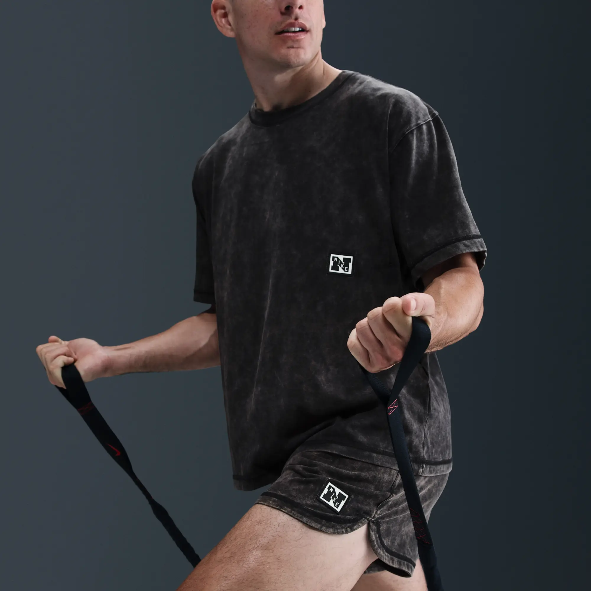 Nike Gym Heritage Men's Dri-FIT Short-Sleeve Training Top - Black - Cotton/Polyester