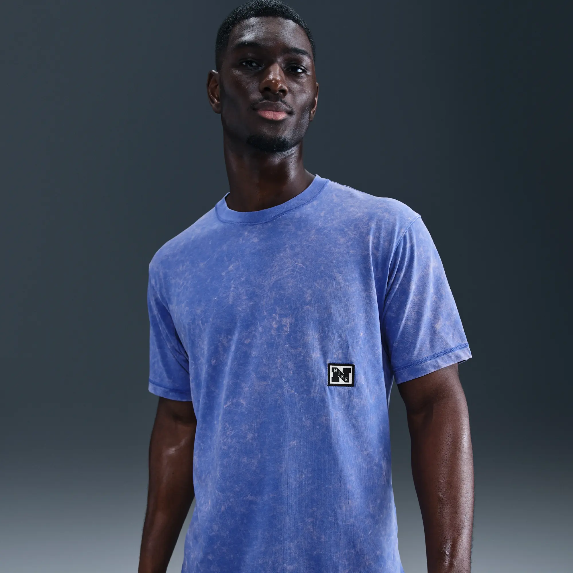 Nike Gym Heritage Men's Dri-FIT Short-Sleeve Training Top - Blue - Cotton/Polyester