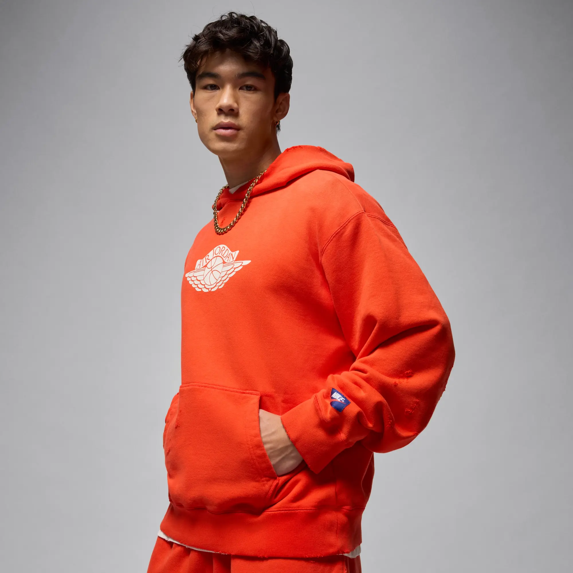 Nike Jordan Rare Air Men's Fleece Pullover Hoodie - Red - Cotton