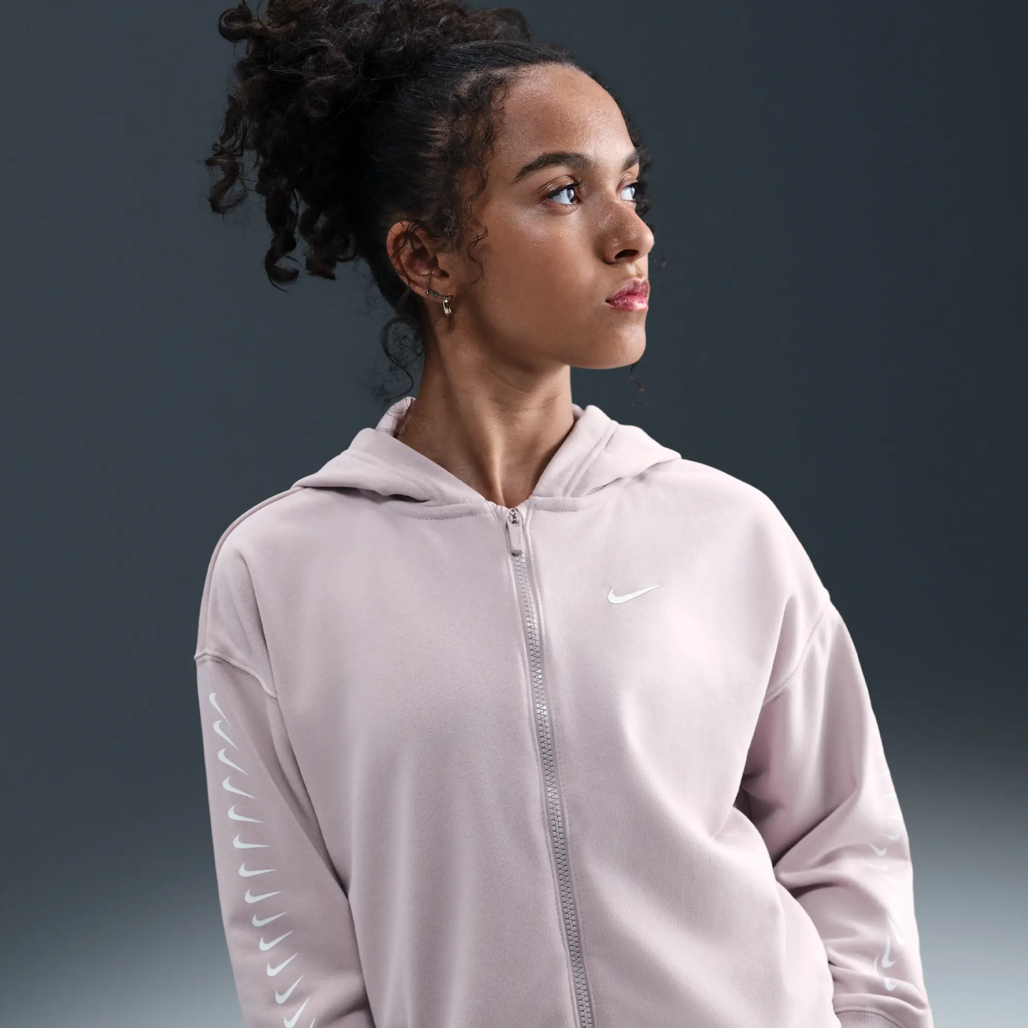 Nike Sportswear Girls' Dri-FIT Fleece Hoodie - Purple - Cotton/Polyester