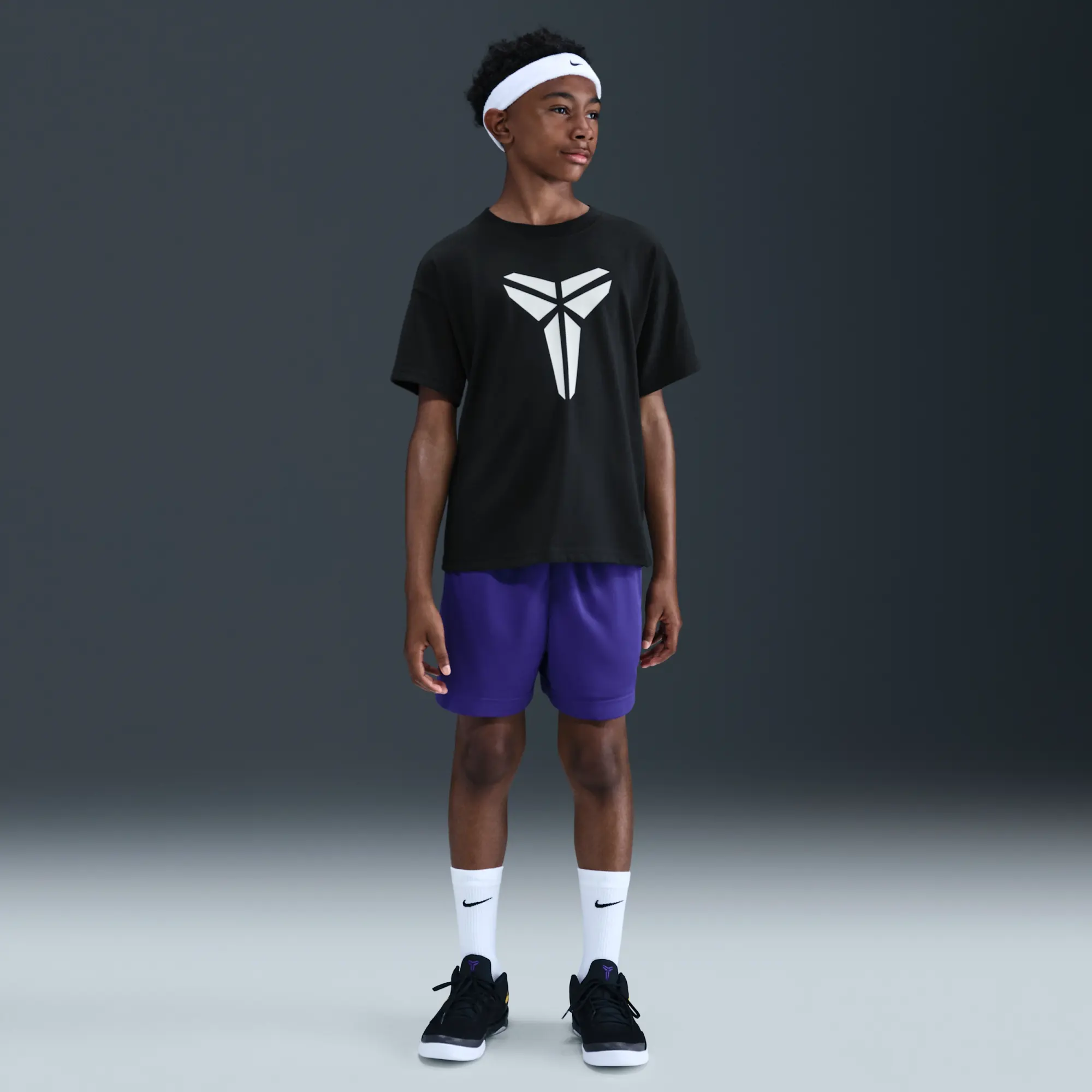 Nike Kobe Older Kids' Dri-FIT Max90 T-Shirt - Black - Polyester/Cotton
