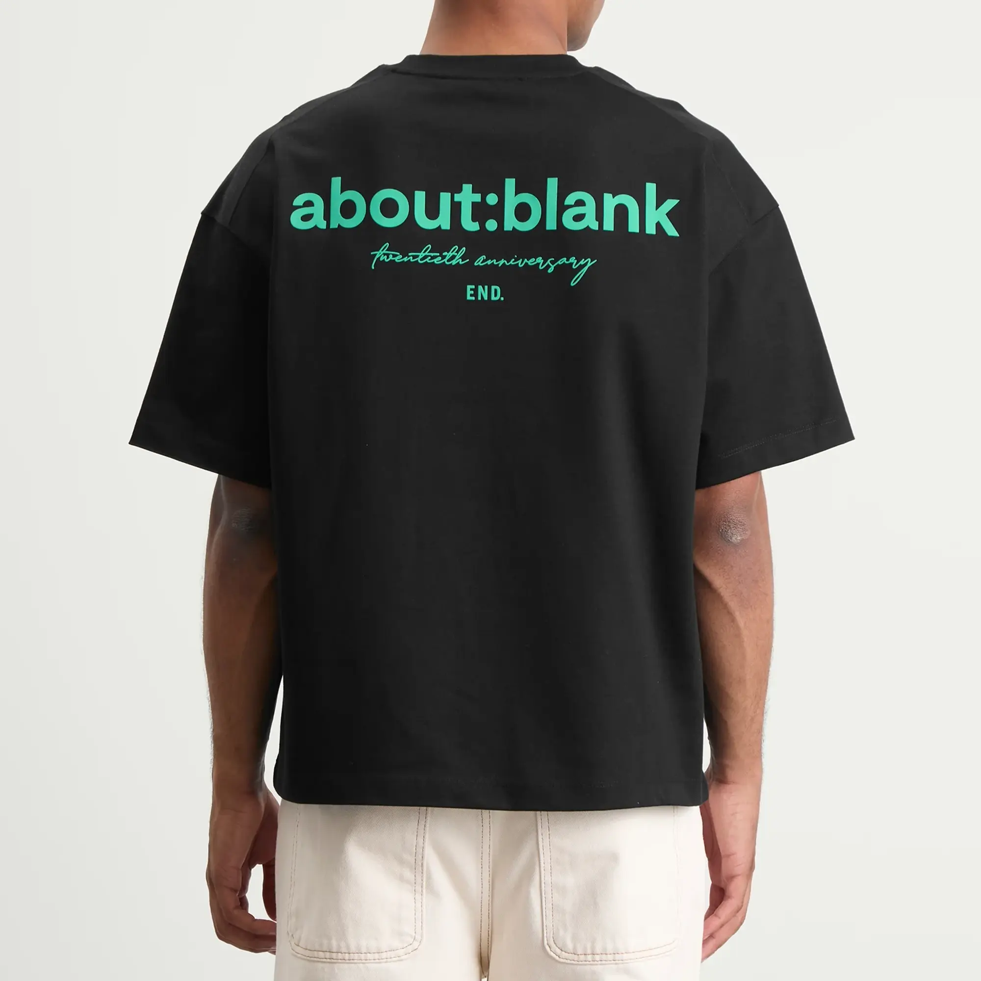 about:blank Men's 20th Anniversary Box T-Shirt - Presented by END. Black/Emerald