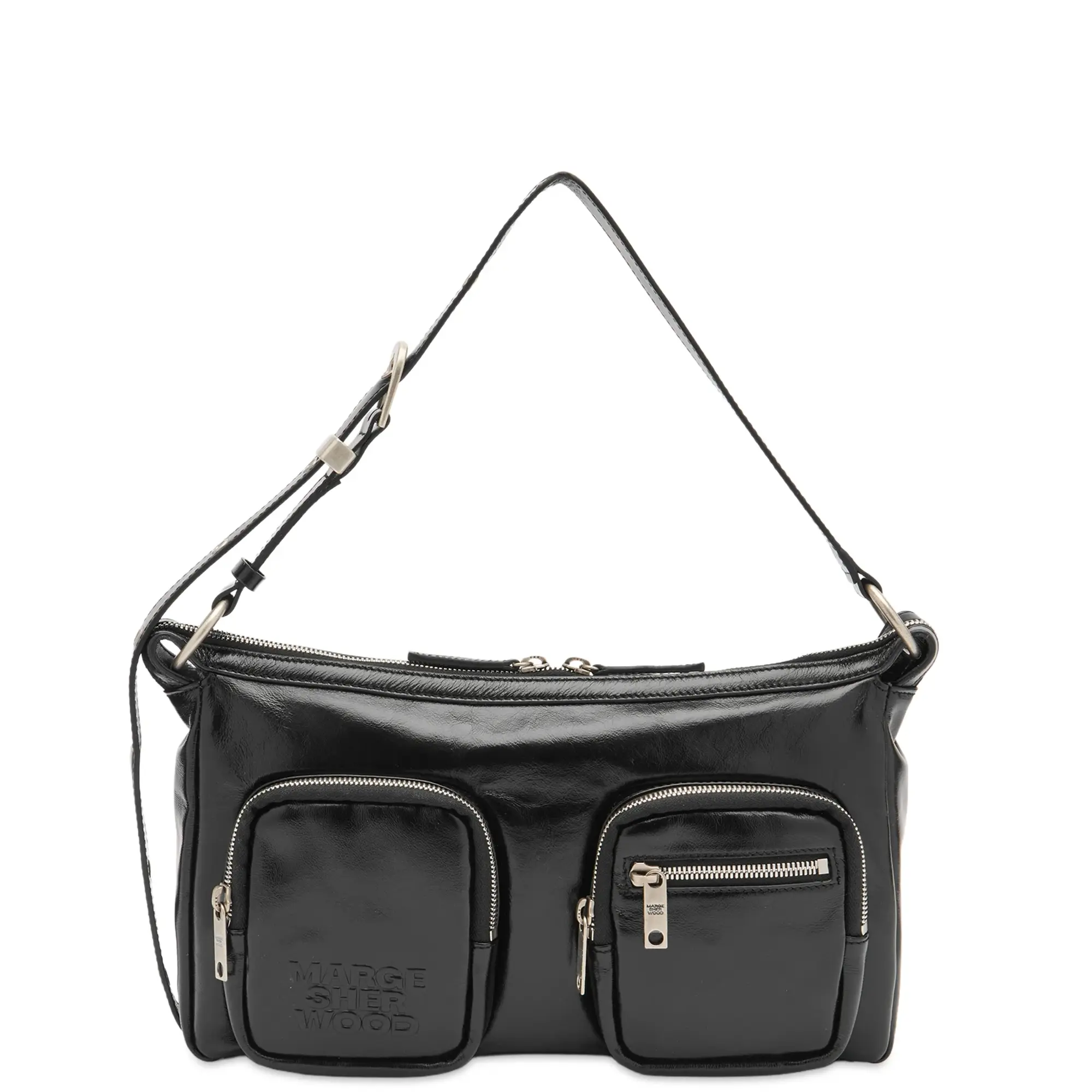 MARGESHERWOOD Women's Outpocket Hobo Bag Black